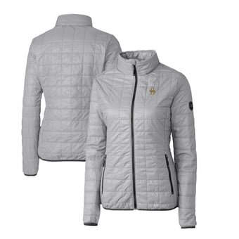 Women's Cutter & Buck Gray Idaho Vandals Rainier Eco Insulated Puffer Full-Zip Jacket