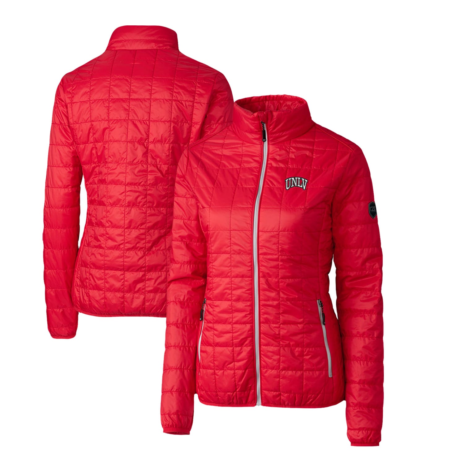 Women's Cutter & Buck Red UNLV Rebels Rainier Eco Insulated Puffer Full-Zip Jacket