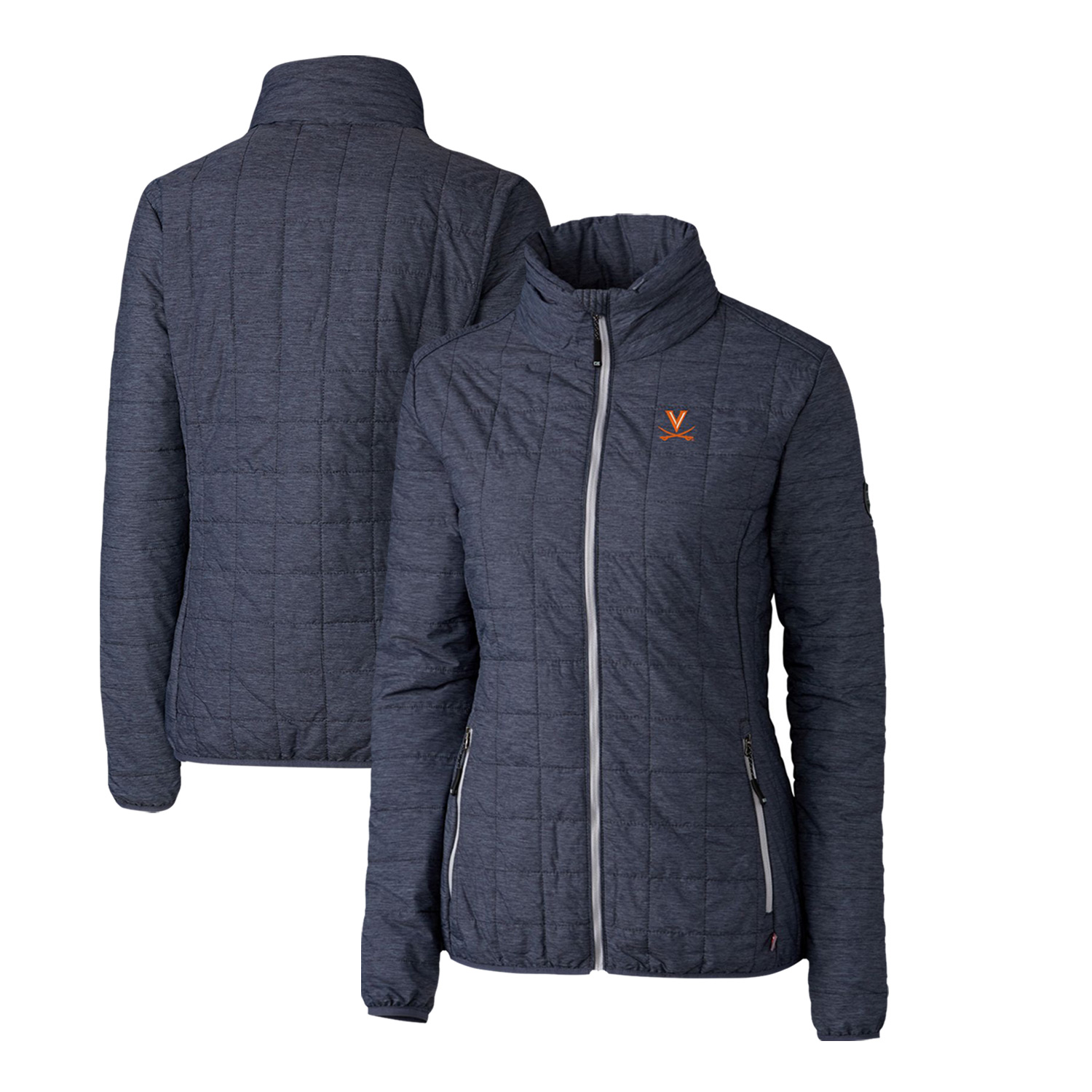 Women’s Cutter & Buck Heather Navy Virginia Cavaliers Rainier Eco Insulated Puffer Full-Zip Jacket Women’s Cutter & Buck Heather Navy Virginia Cavaliers Rainier Eco Insulated Puffer Full-Zip Jacket