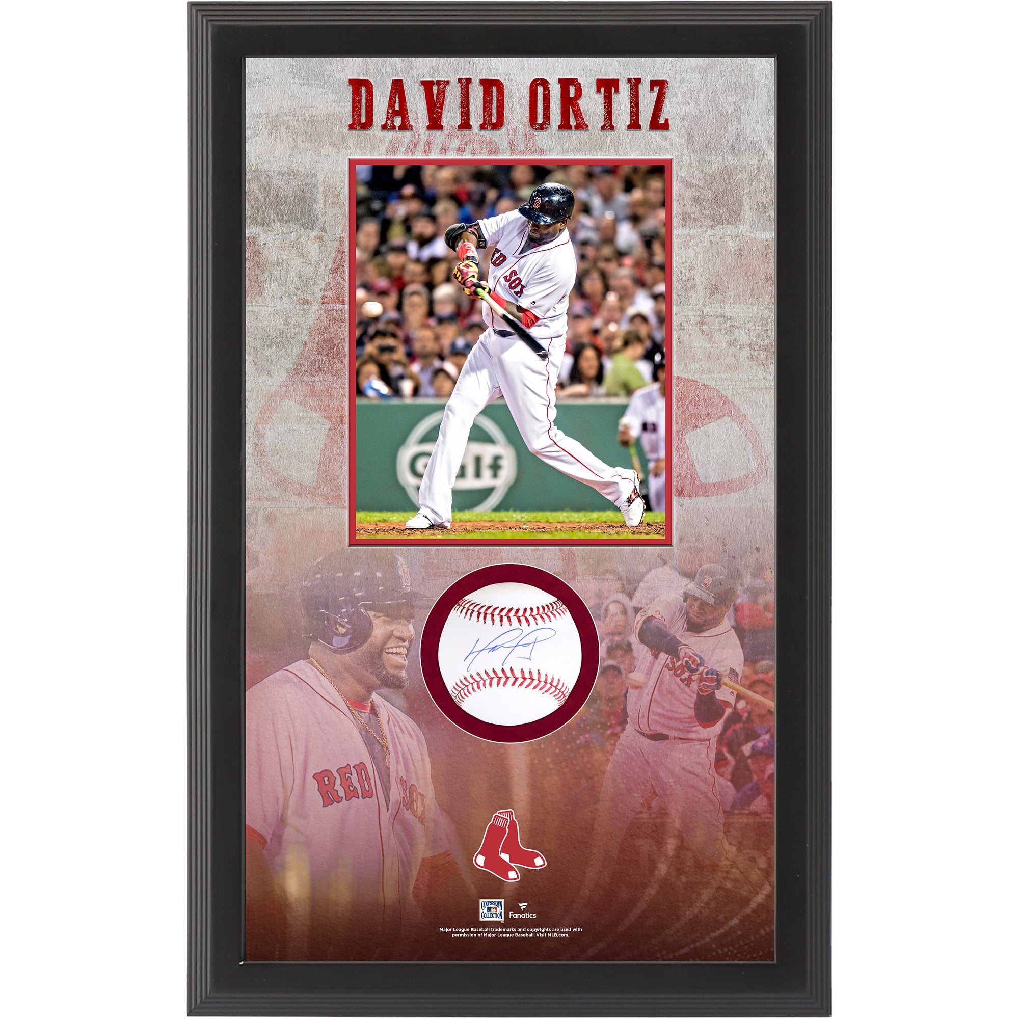 David Ortiz Boston Red Sox Autographed Retirement Baseball Shadowbox Collage