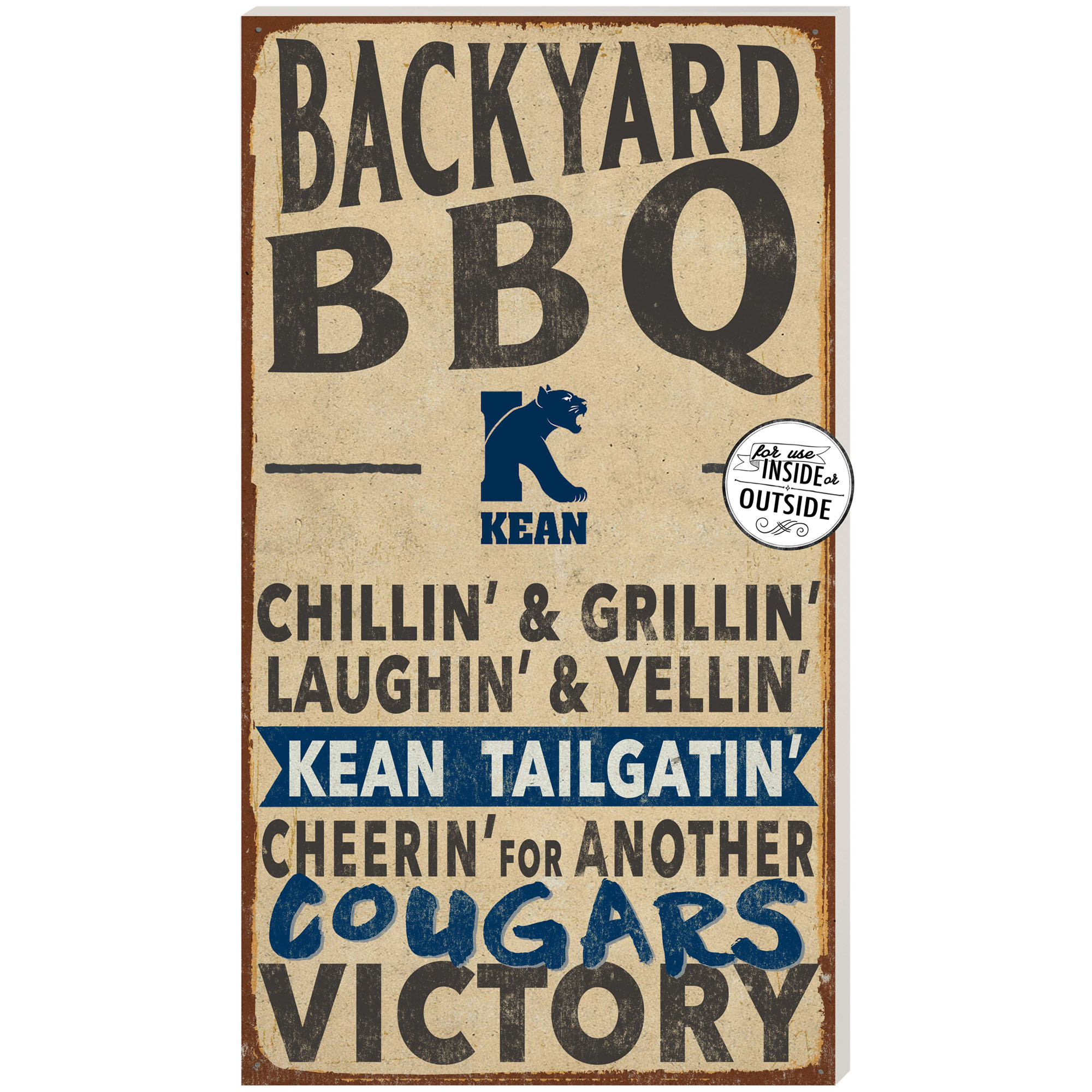 Kean University Cougars 11'' x 20'' Indoor/Outdoor BBQ Sign