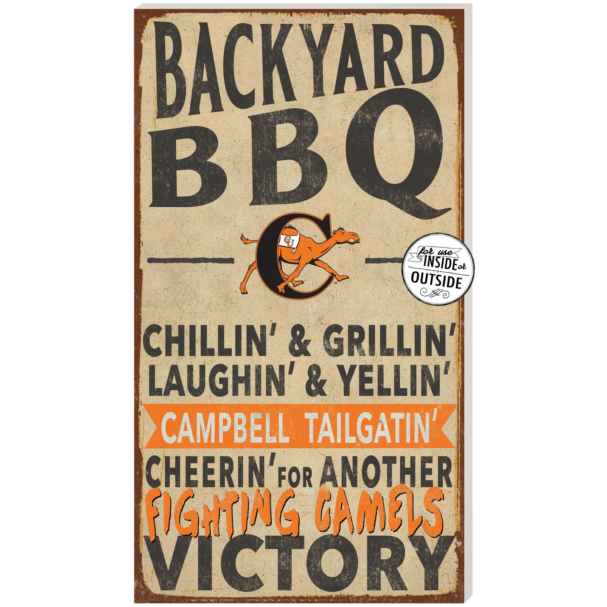 Campbell Fighting Camels 11'' x 20'' Indoor/Outdoor BBQ Sign