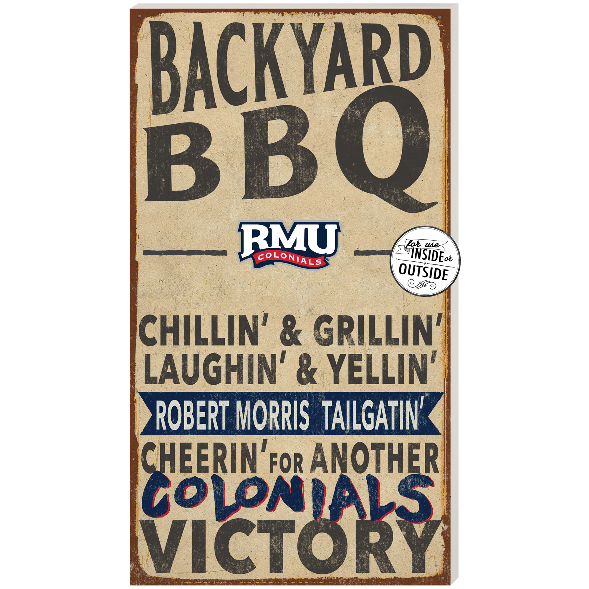 Robert Morris Colonials 11'' x 20'' Indoor/Outdoor BBQ Sign