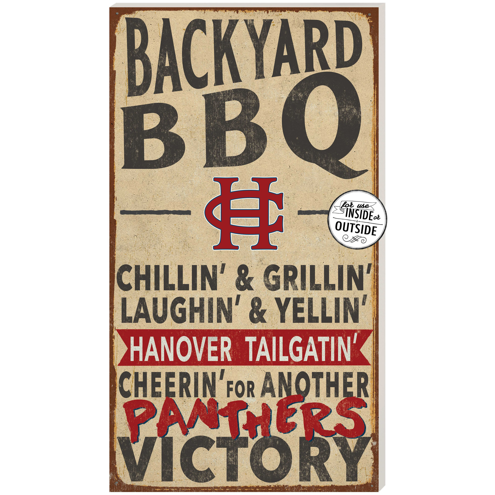 Hanover Panthers 11'' x 20'' Indoor/Outdoor BBQ Sign