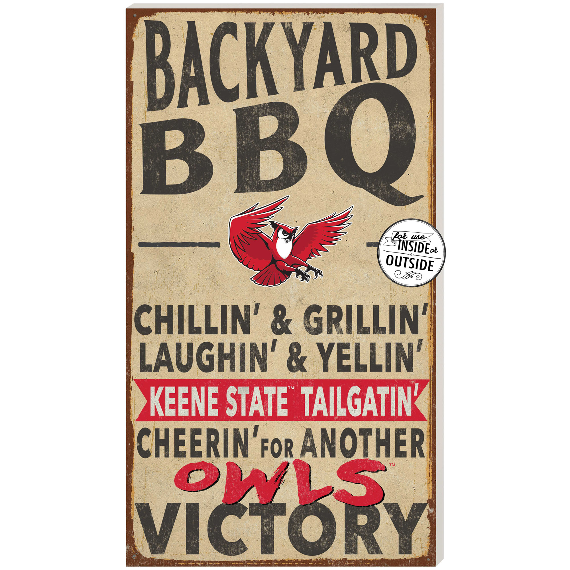 Keene State Owls 11'' x 20'' Indoor/Outdoor BBQ Sign