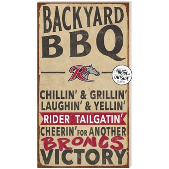 Rider Broncs 11'' x 20'' Indoor/Outdoor BBQ Sign