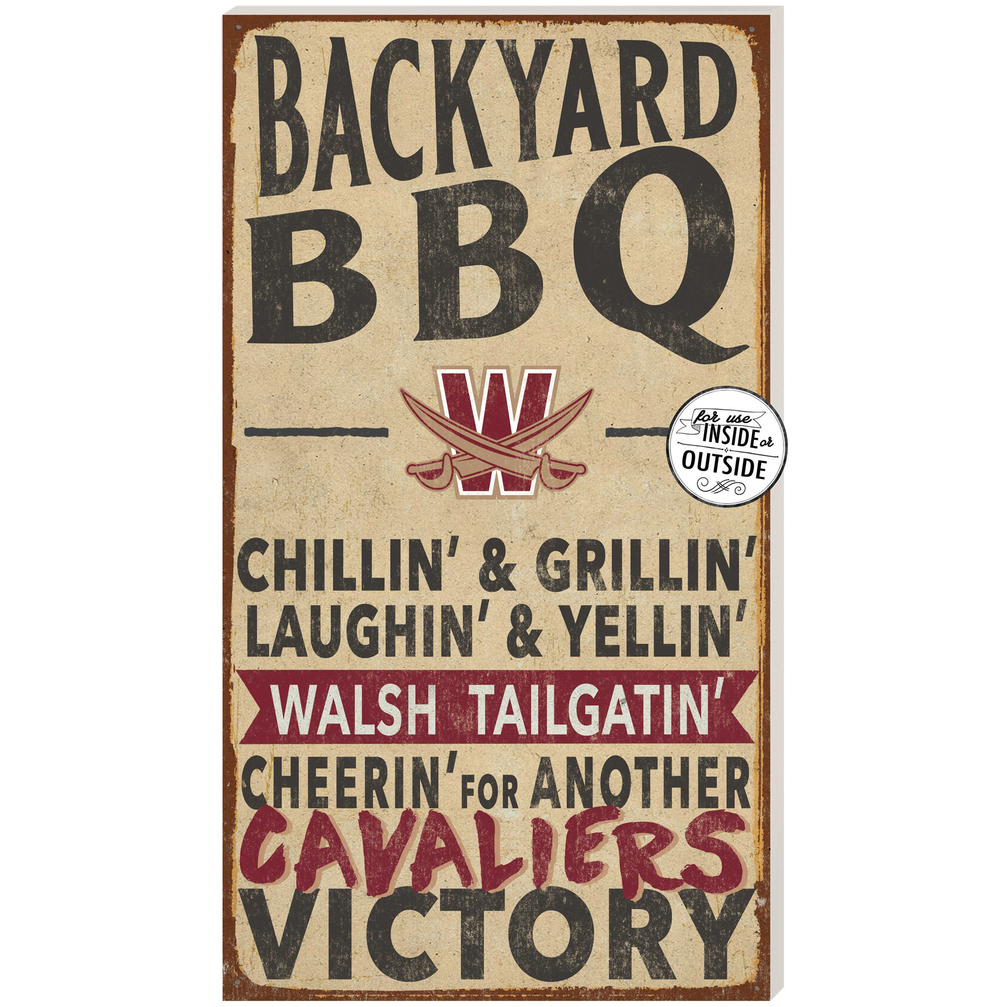 Walsh Cavaliers 11'' x 20'' Indoor/Outdoor BBQ Sign