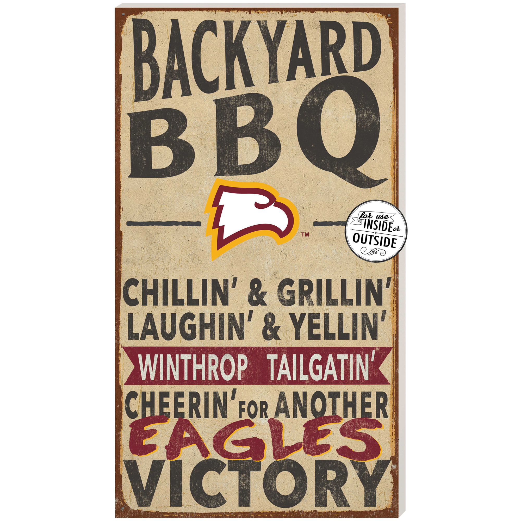 Winthrop Eagles 11'' x 20'' Indoor/Outdoor BBQ Sign