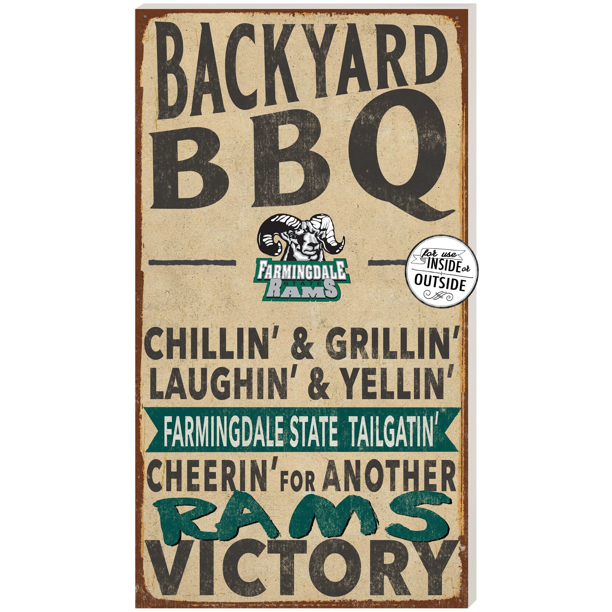 SUNY Farmingdale State Rams 11'' x 20'' Indoor/Outdoor BBQ Sign