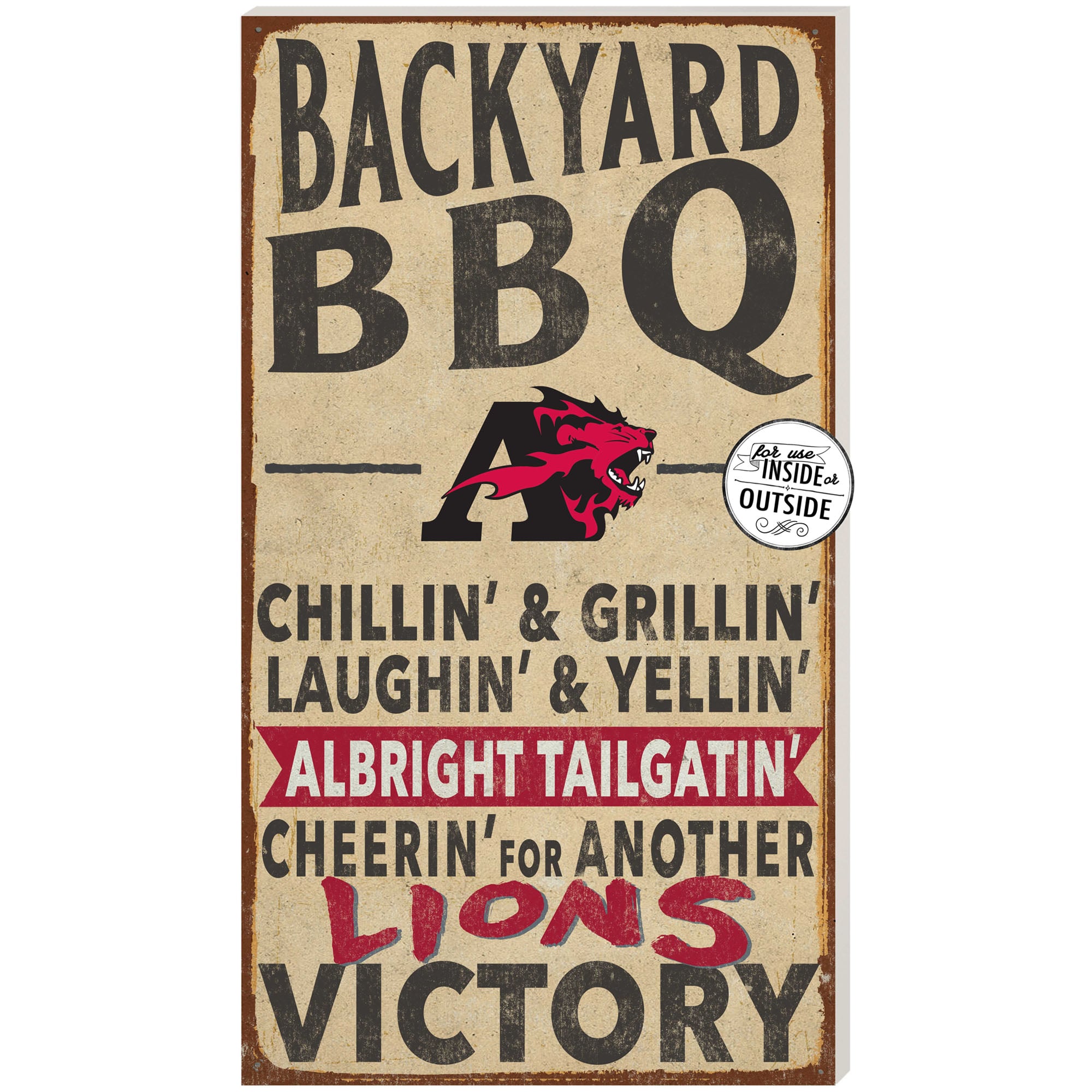 Albright Lions 11'' x 20'' Indoor/Outdoor BBQ Sign