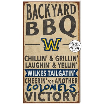 Wilkes Colonels 11'' x 20'' Indoor/Outdoor BBQ Sign