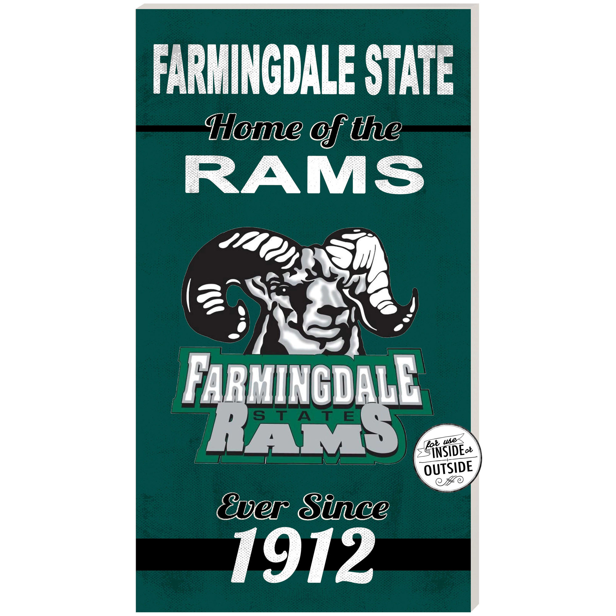 SUNY Farmingdale State Rams 11" x 20" Indoor/Outdoor Home Of The Sign