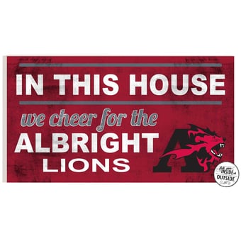 Albright Lions 11'' x 20'' Indoor/Outdoor In This House Sign