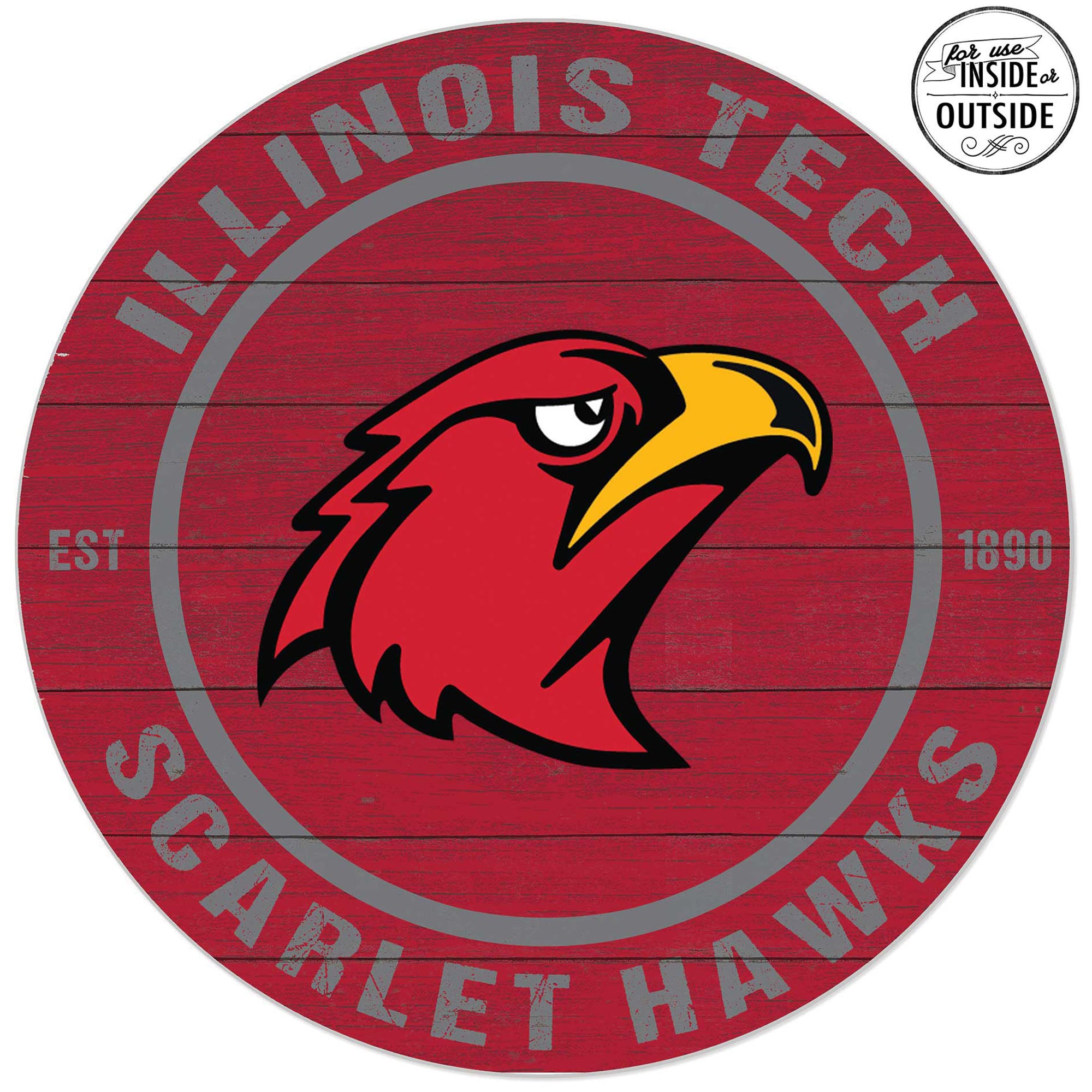 Illinois Tech Scarlet Hawks 20'' x 20'' Indoor/Outdoor Team Color Circle Sign