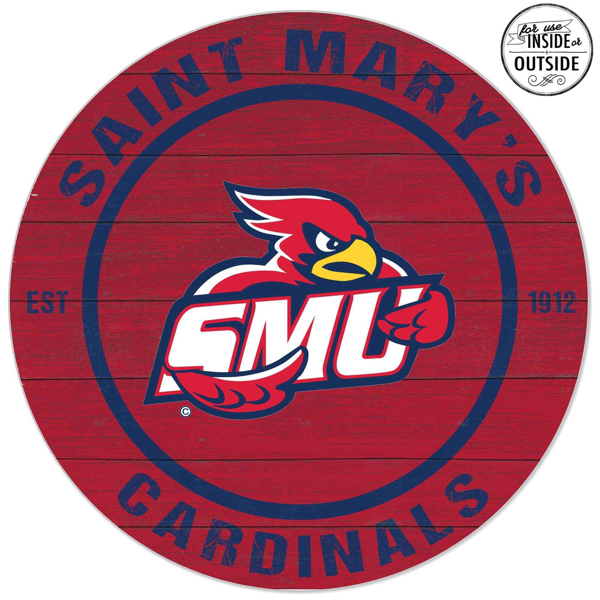 St. Mary's Cardinals 20'' x 20'' Indoor/Outdoor Team Color Circle Sign