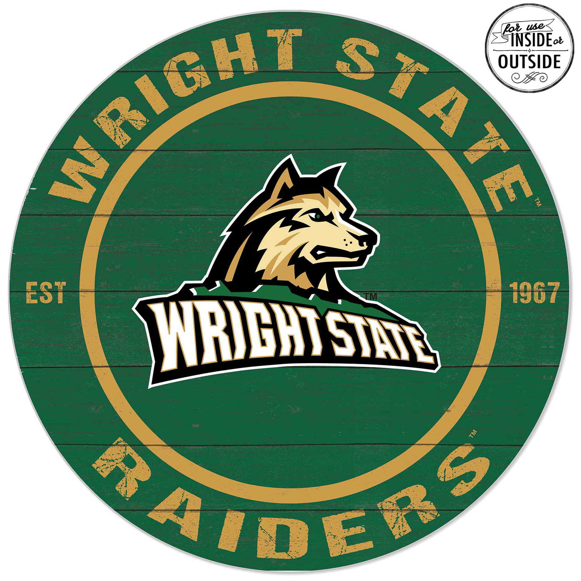 Wright State Raiders 20'' x 20'' Indoor/Outdoor Team Color Circle Sign