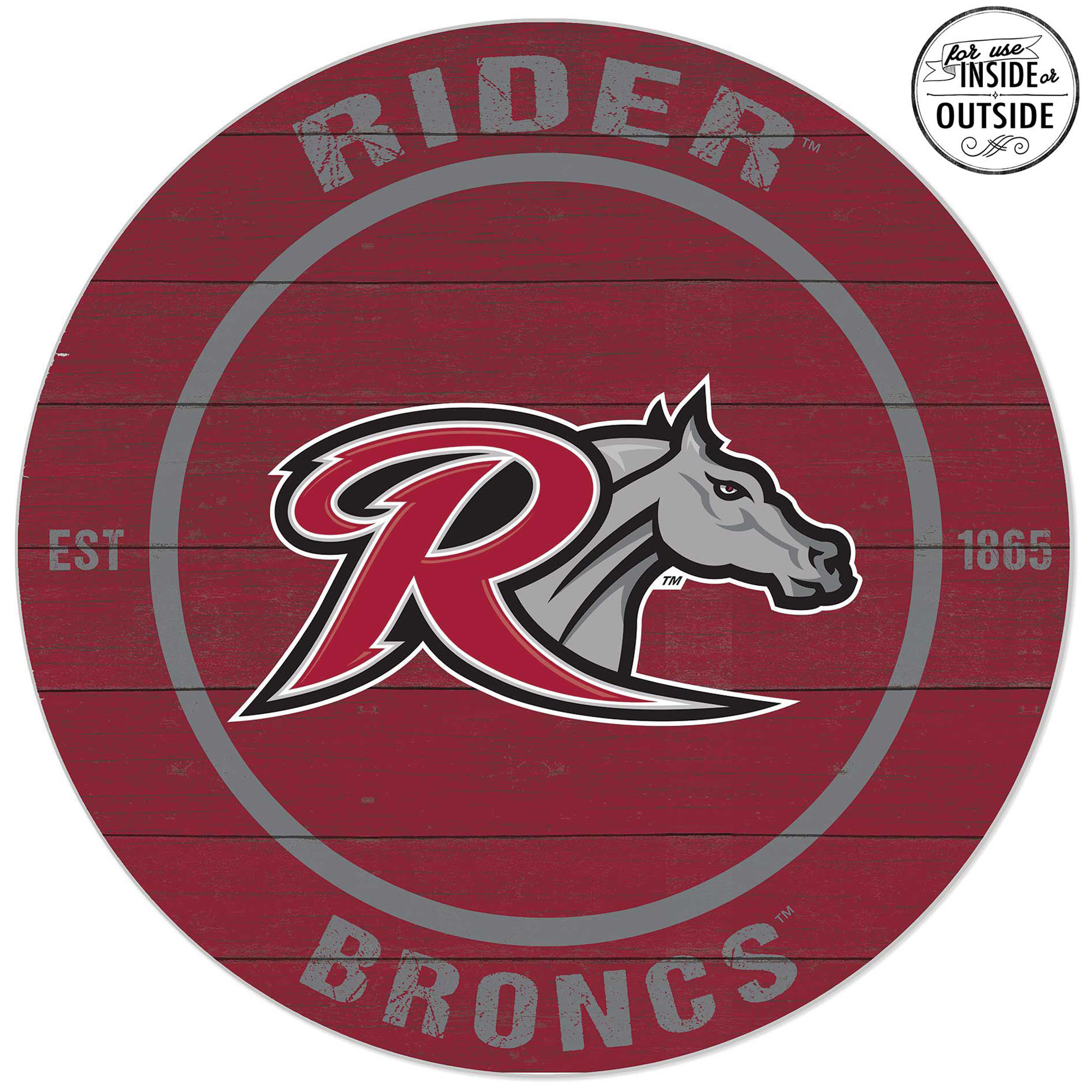 Rider Broncs 20'' x 20'' Indoor/Outdoor Team Color Circle Sign