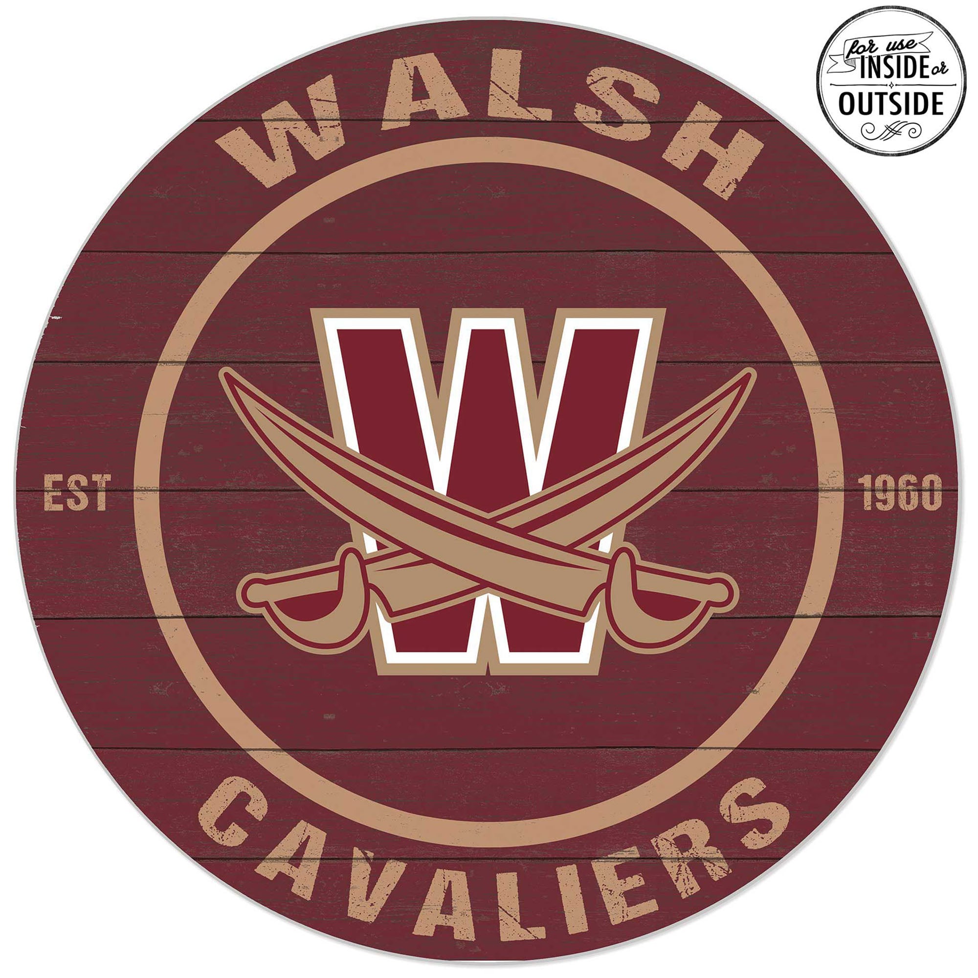 Walsh Cavaliers 20'' x 20'' Indoor/Outdoor Team Color Circle Sign