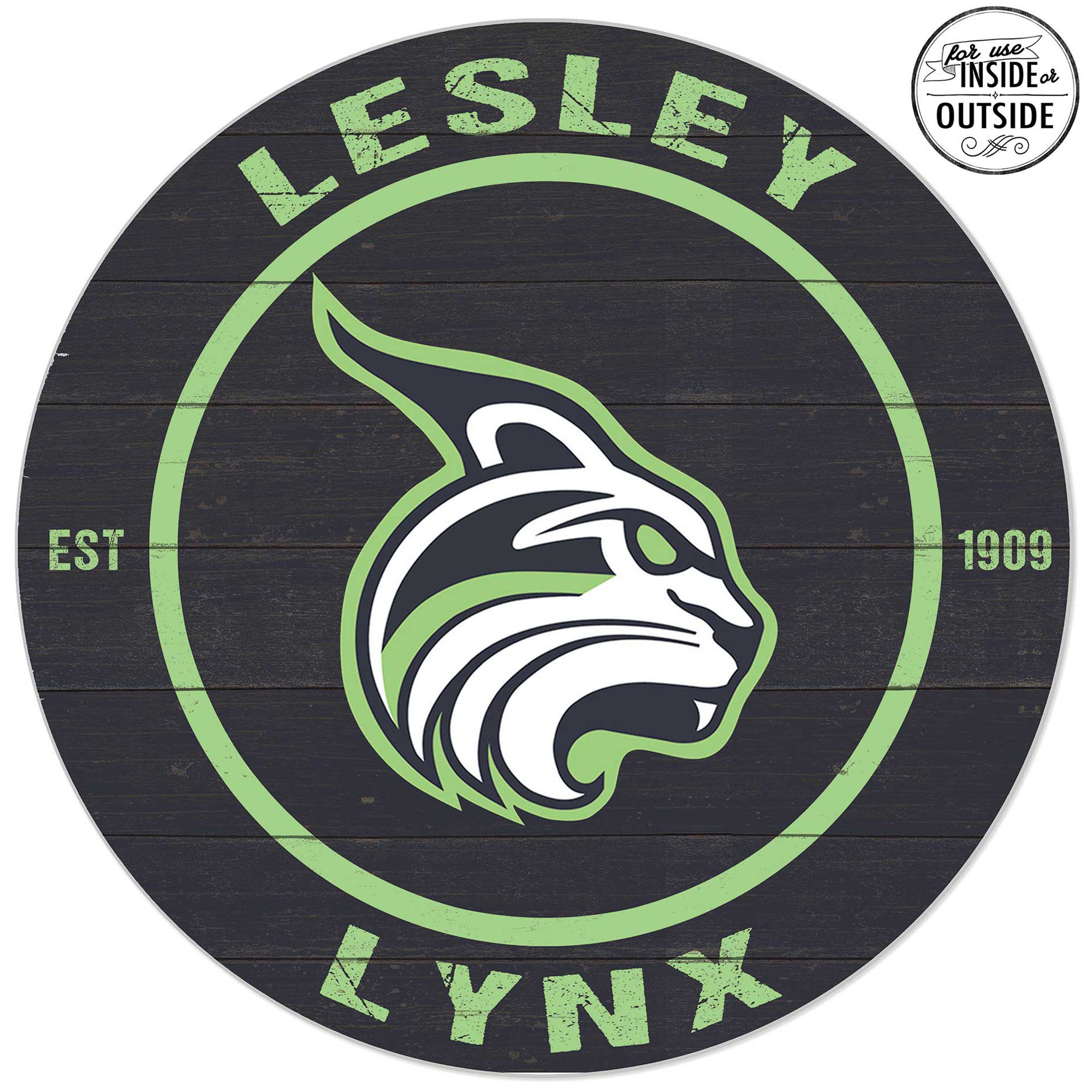 Lesley Lynx 20'' x 20'' Indoor/Outdoor Team Color Circle Sign