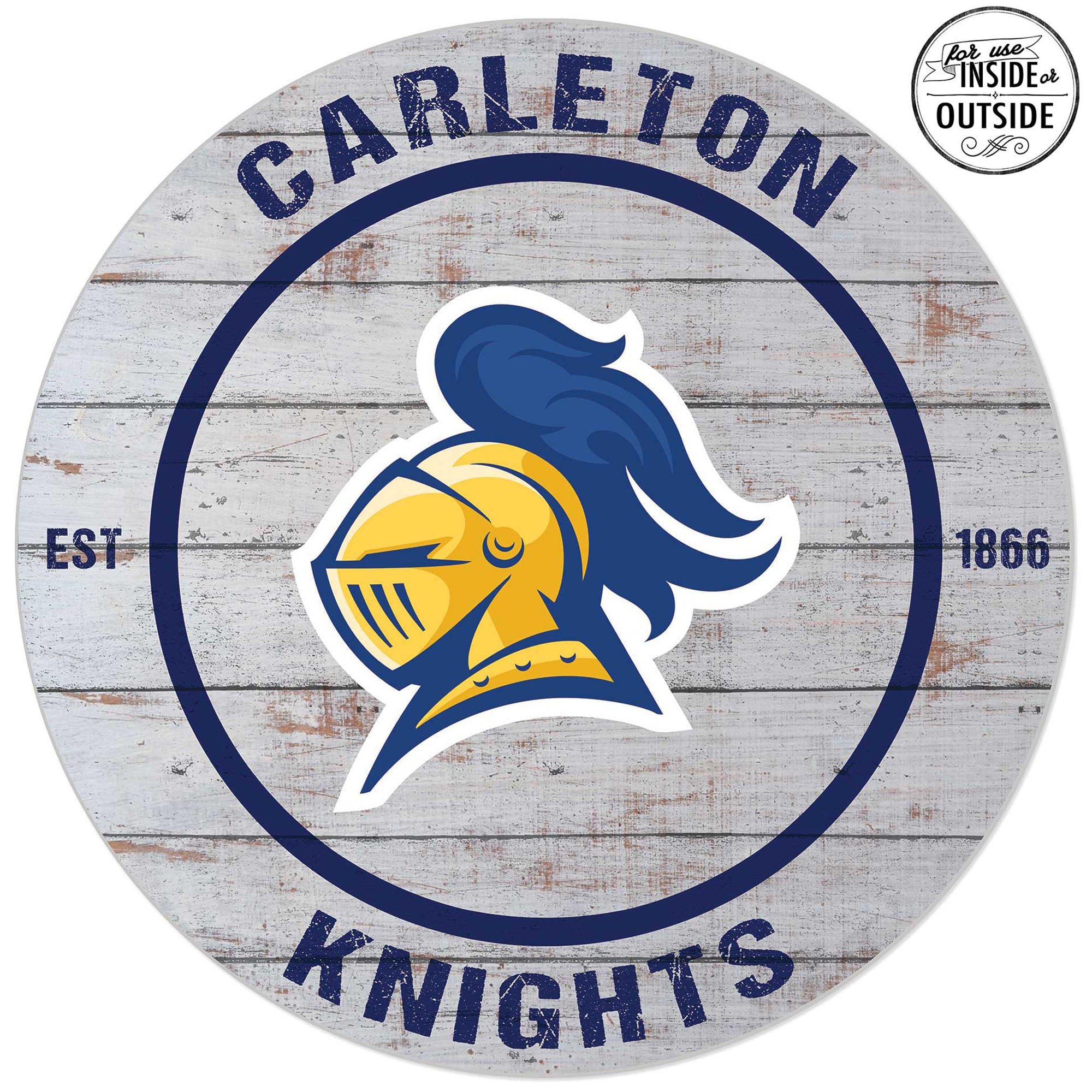 Carleton Knights 20'' x 20'' Indoor/Outdoor Weathered Circle Sign