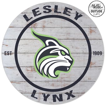 Lesley Lynx 20'' x 20'' Indoor/Outdoor Weathered Circle Sign