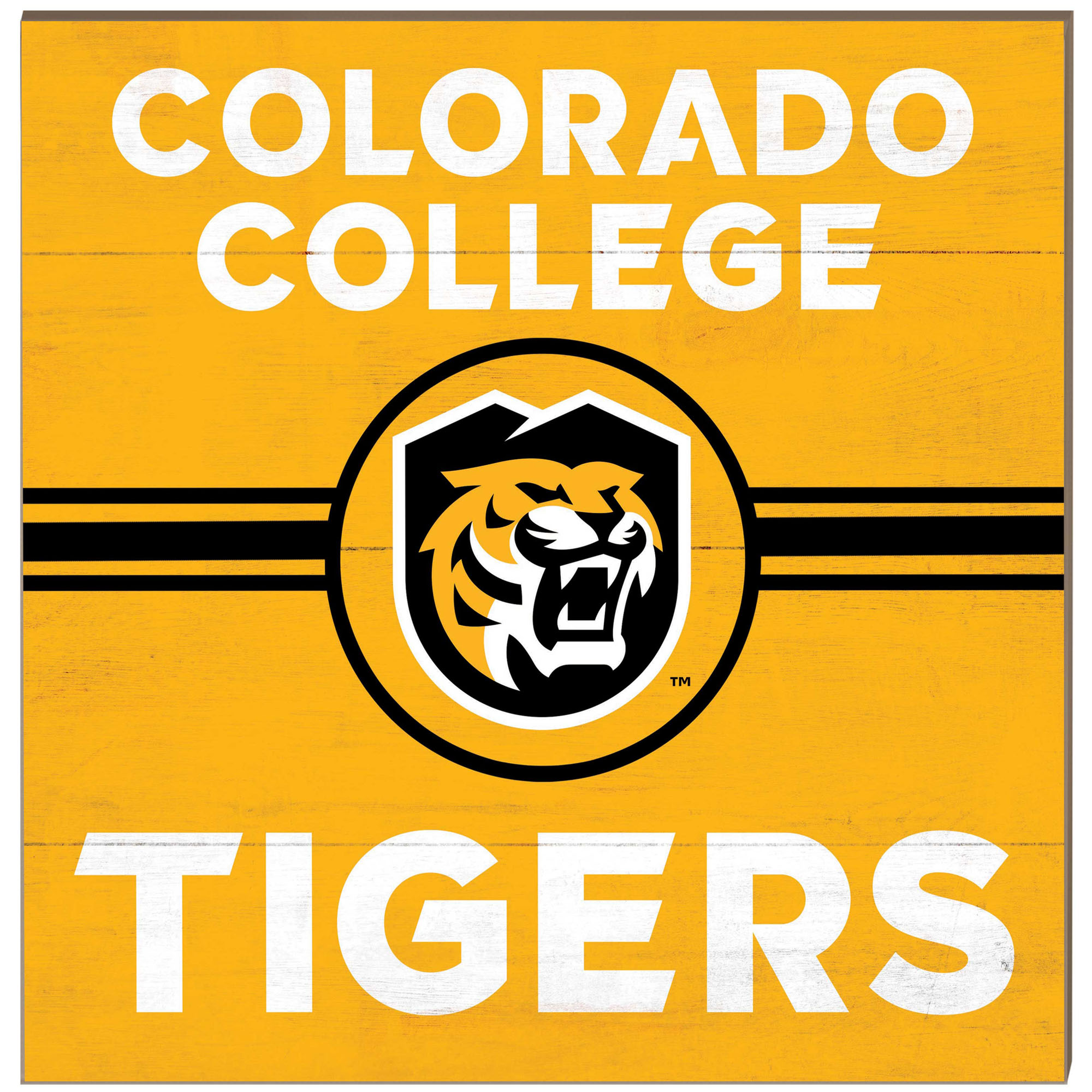 Colorado College Tigers 10" x 10" Retro Team Sign