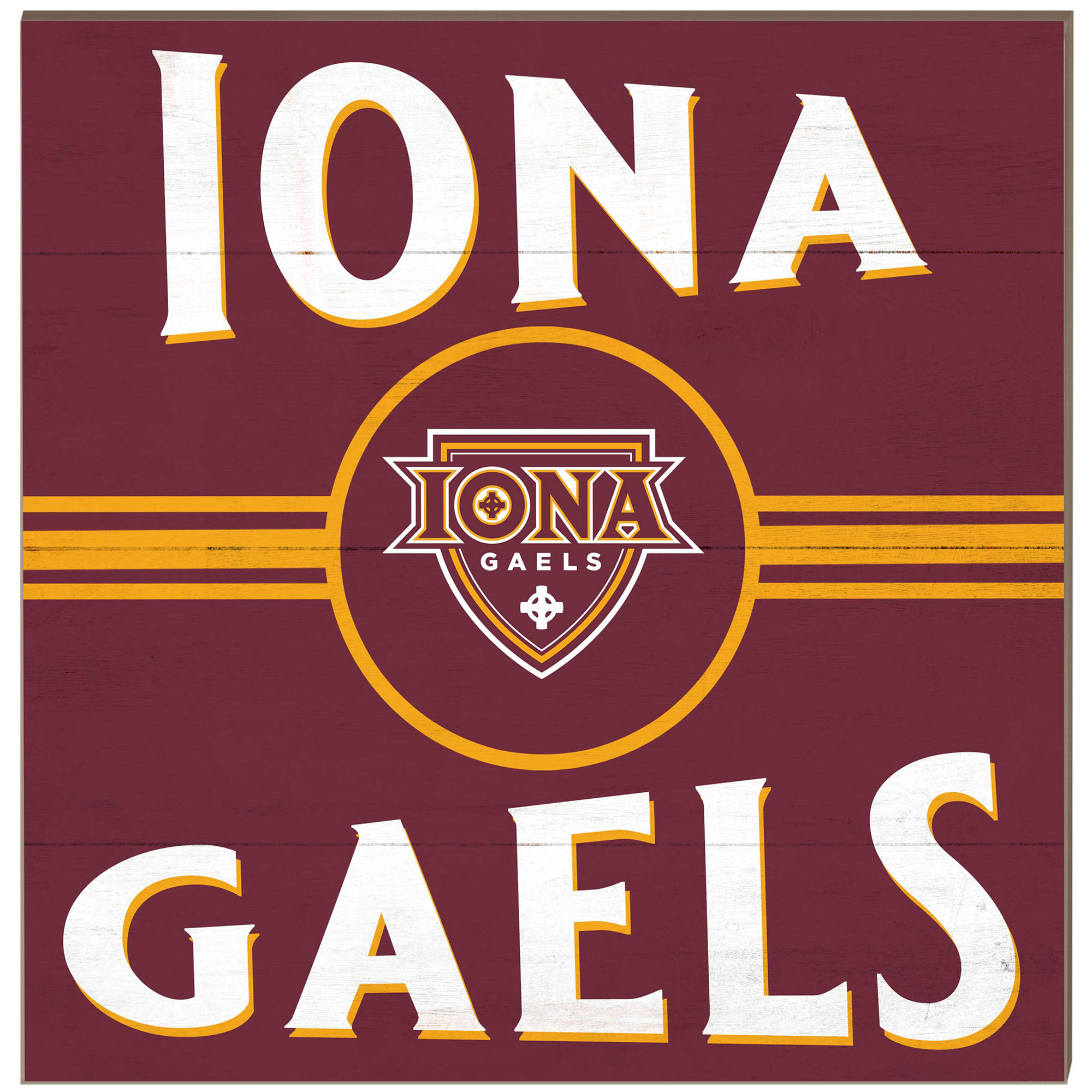 Iona University Gaels 10" x 10" Retro Team Sign