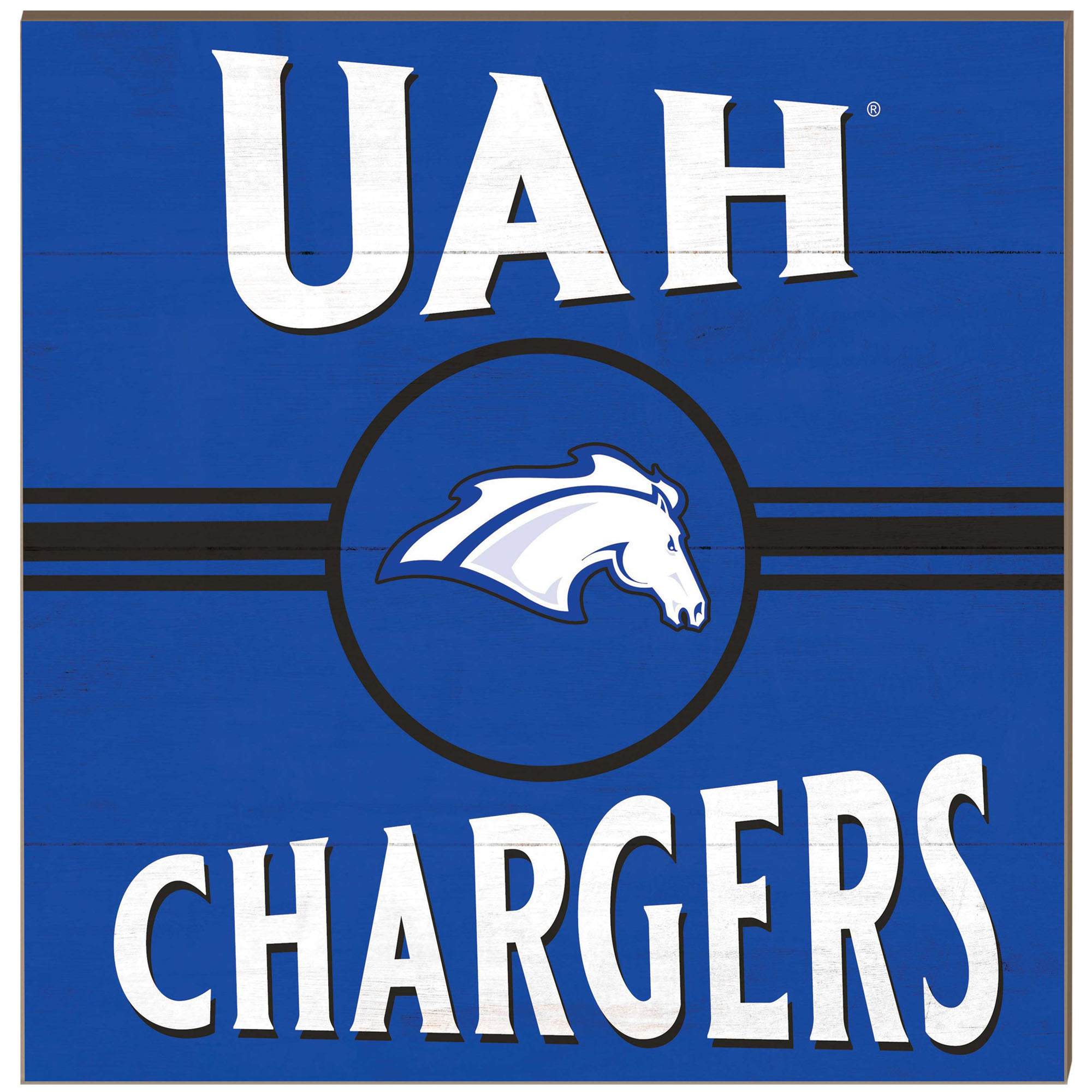 UAH Chargers 10" x 10" Retro Team Sign
