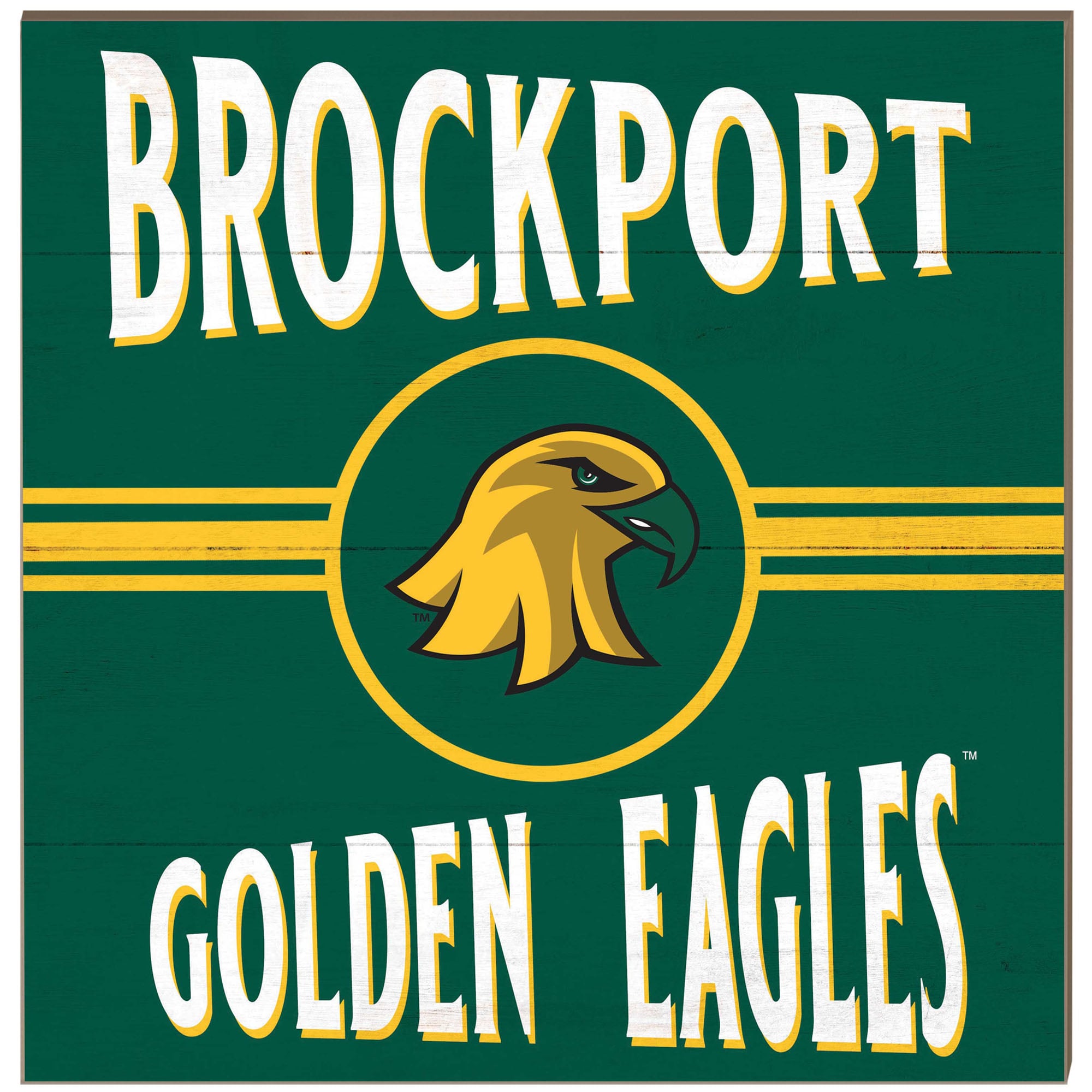 SUNY Brockport Golden Eagles 10" x 10" Retro Team Sign