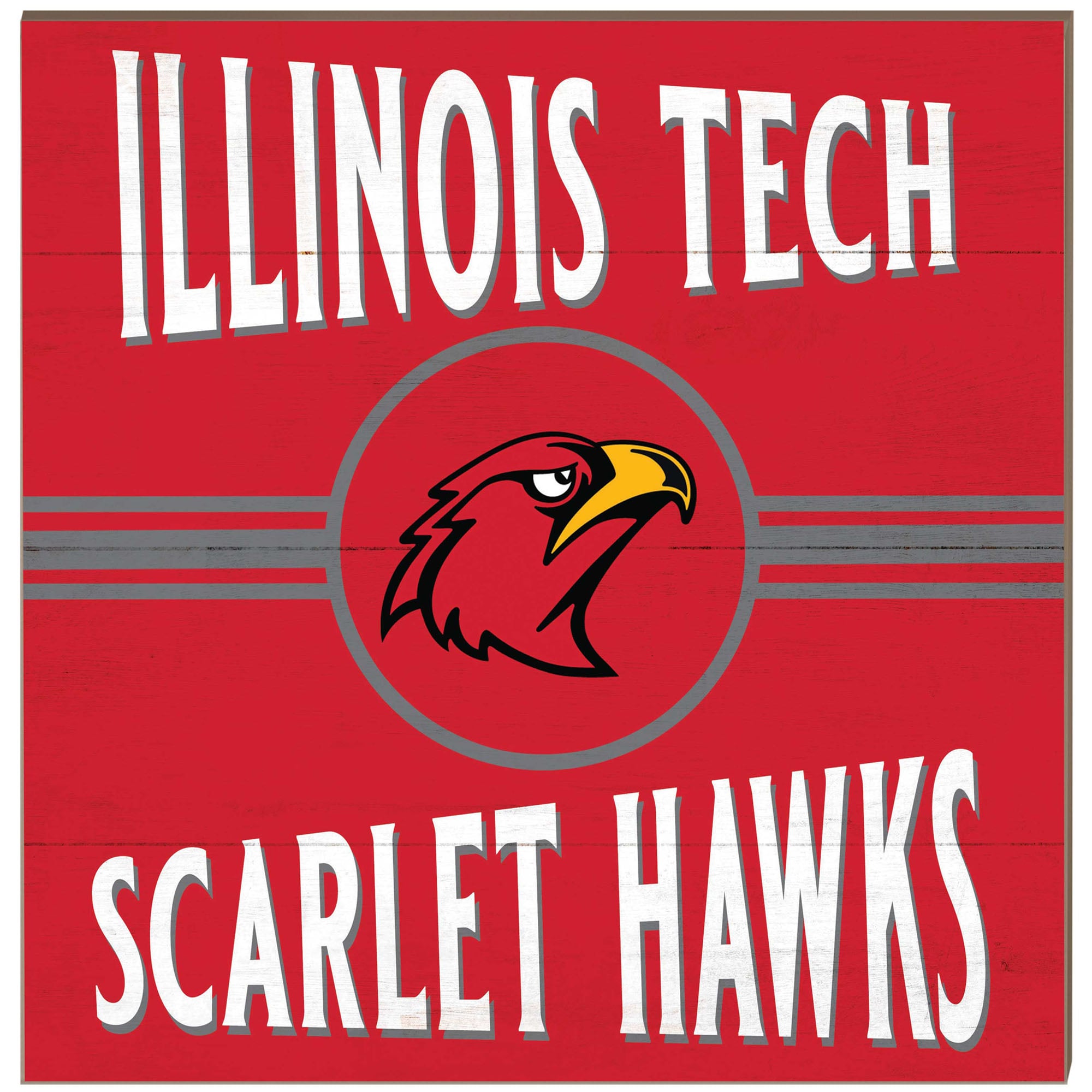 Illinois Tech Scarlet Hawks 10" x 10" Retro Team Sign