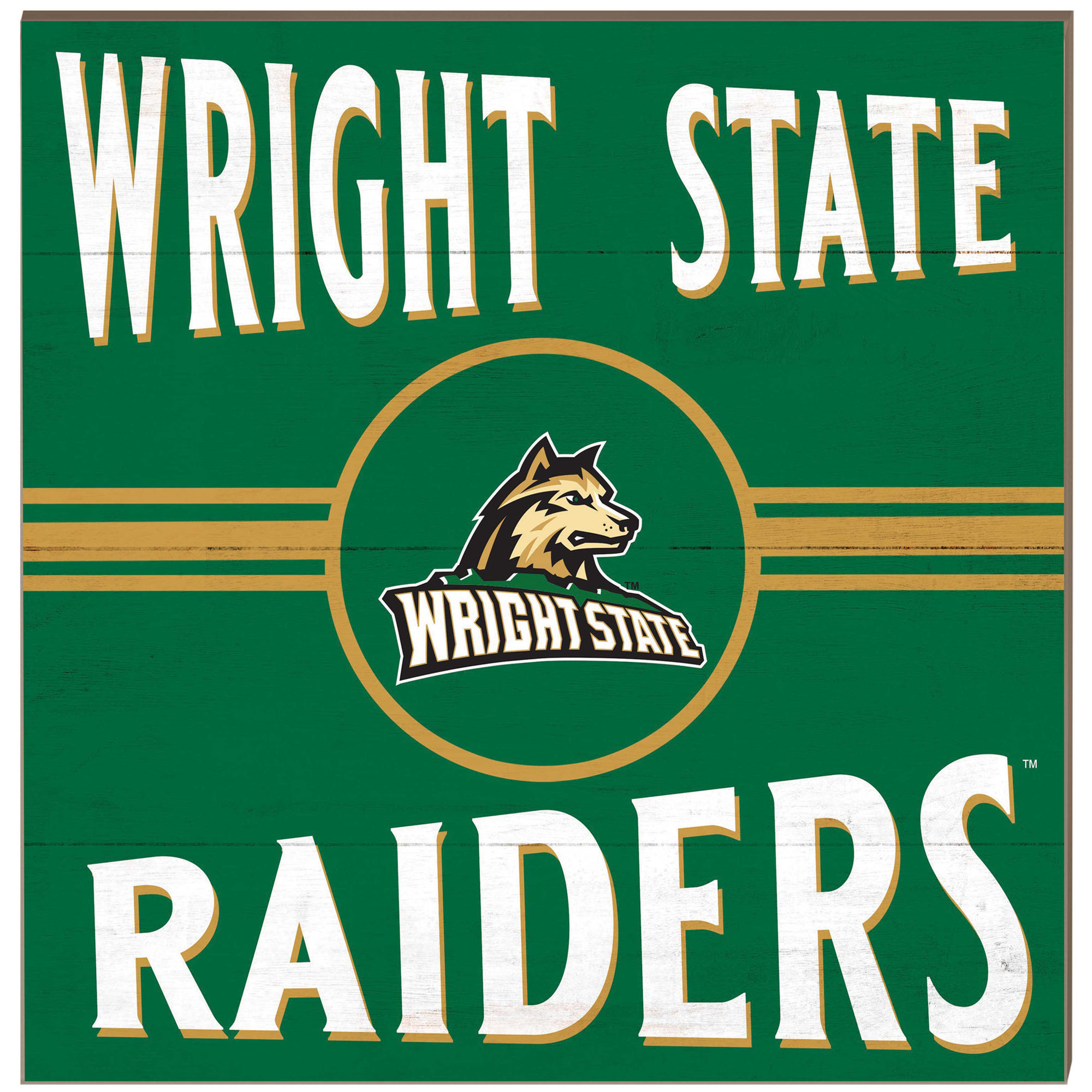Wright State Raiders 10" x 10" Retro Team Sign
