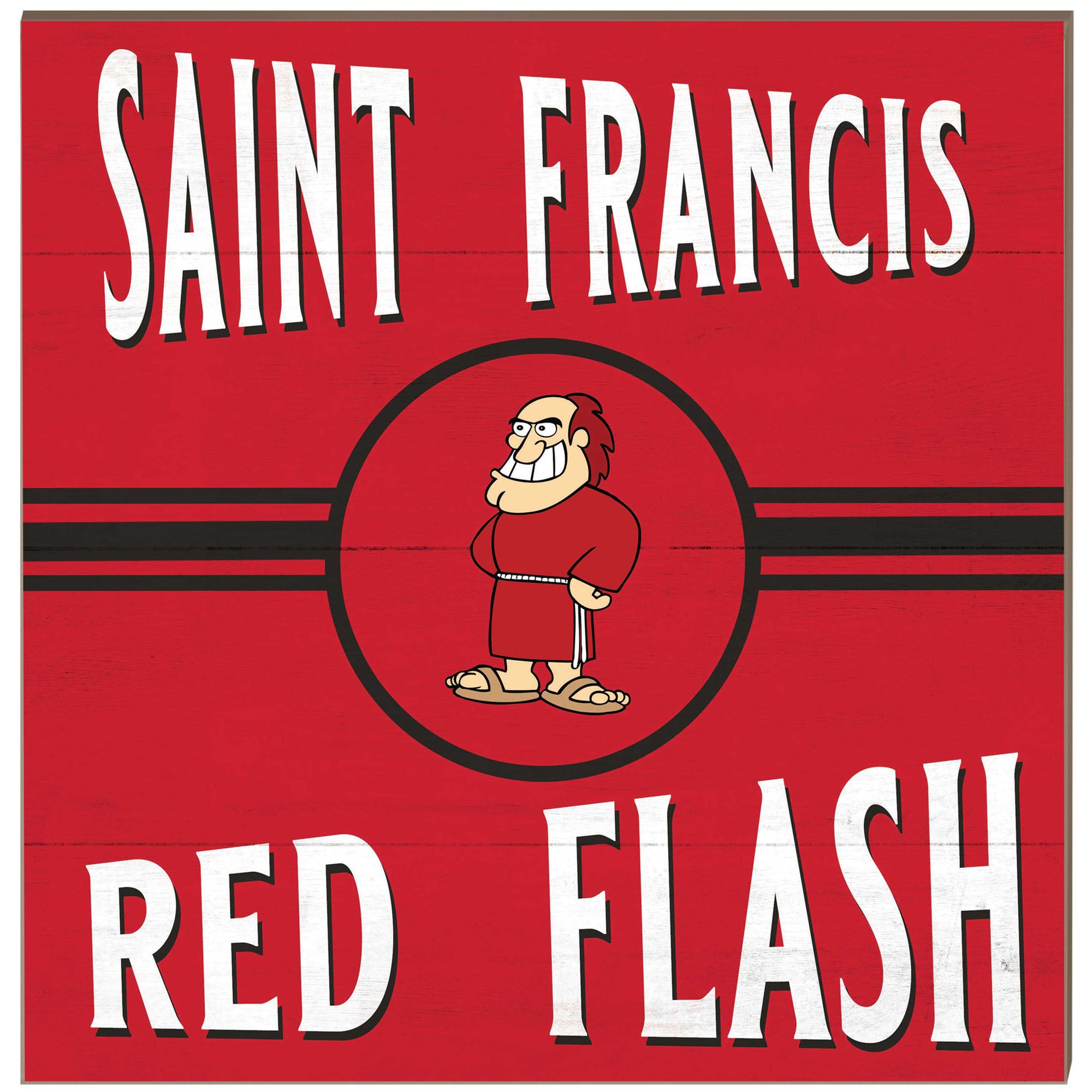 Saint Francis Red Flash 10" x 10" Retro Team Sign