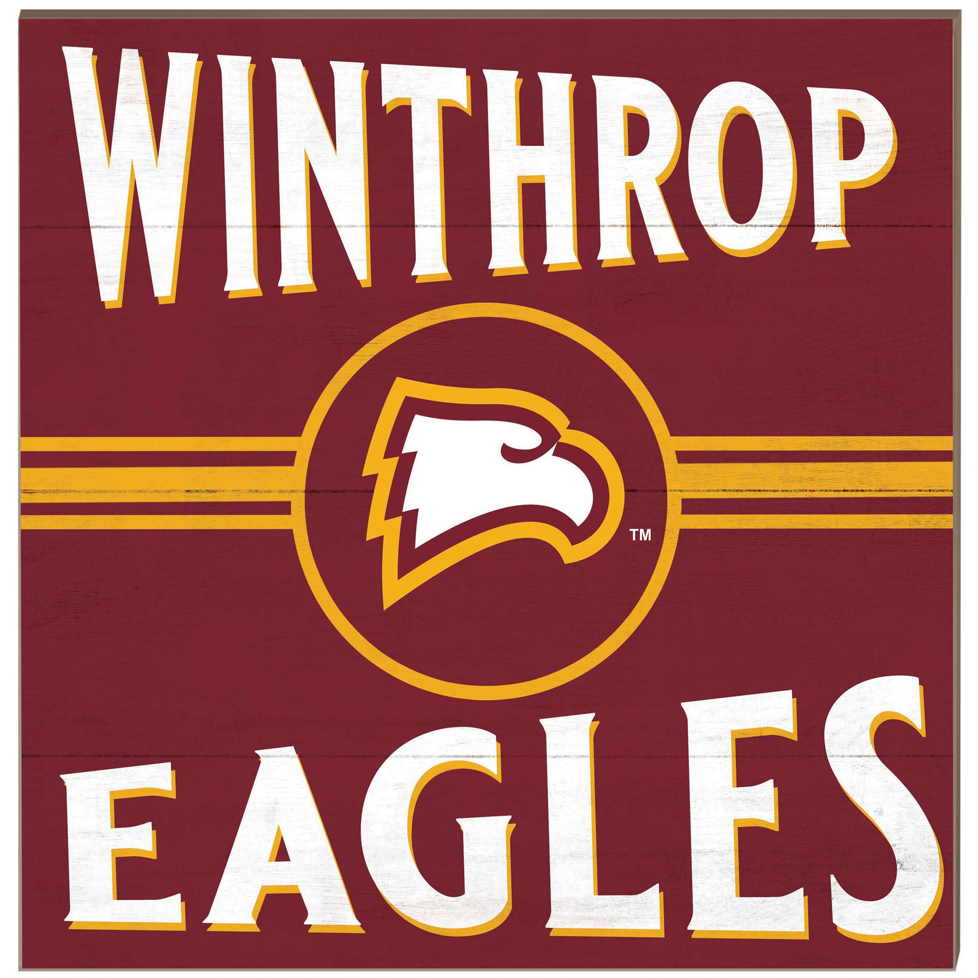 Winthrop Eagles 10" x 10" Retro Team Sign