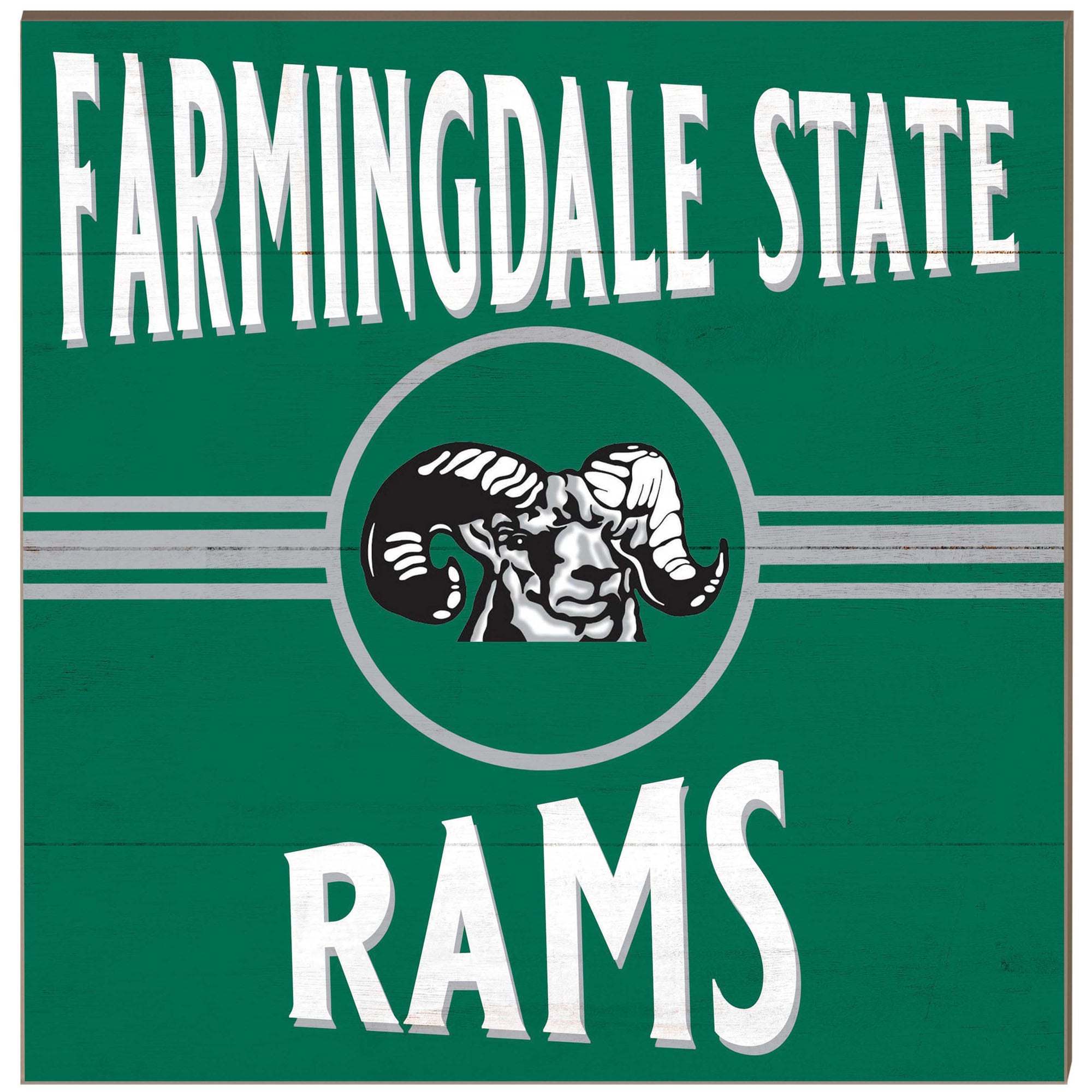 SUNY Farmingdale State Rams 10" x 10" Retro Team Sign