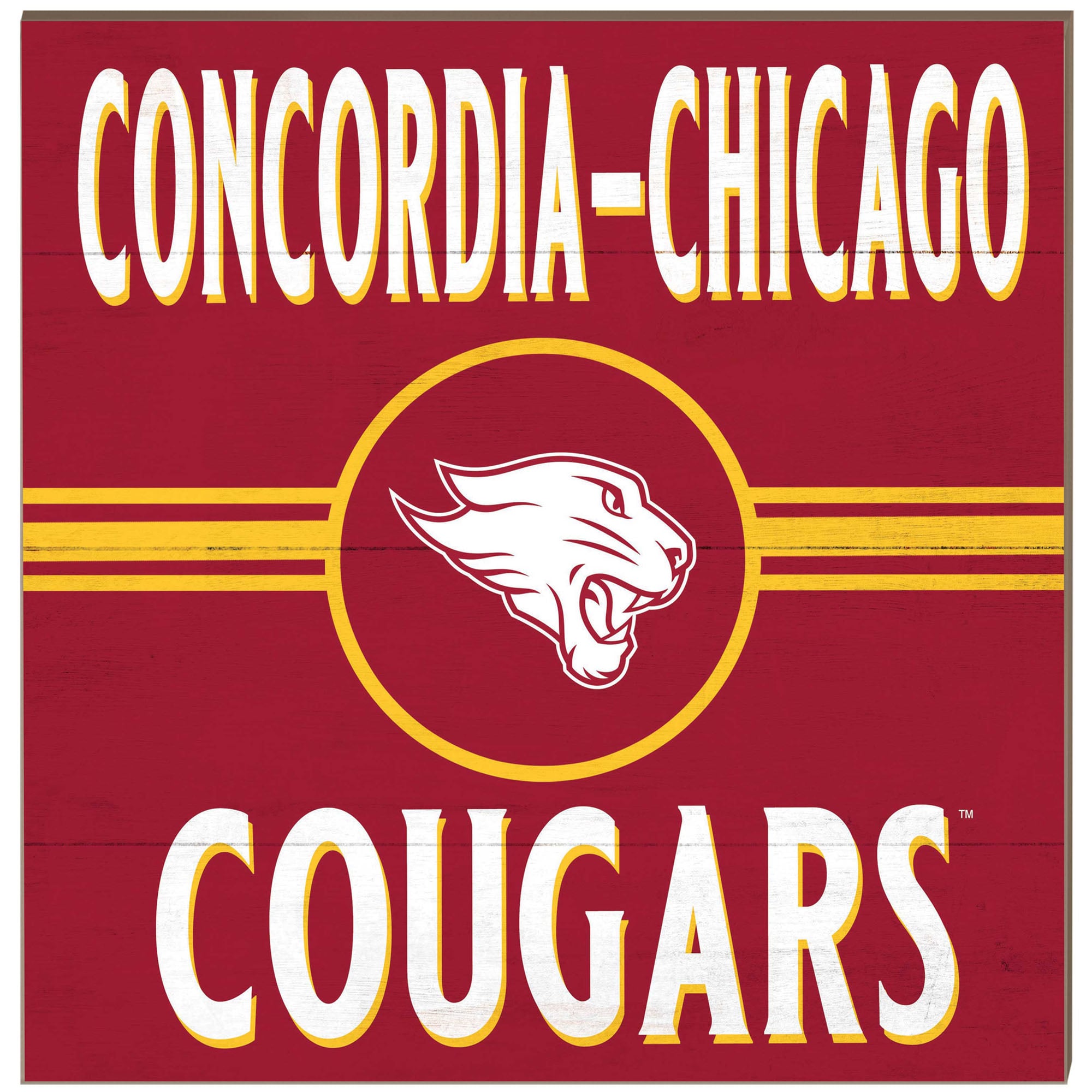 Concordia University (IL) Cougars 10" x 10" Retro Team Sign