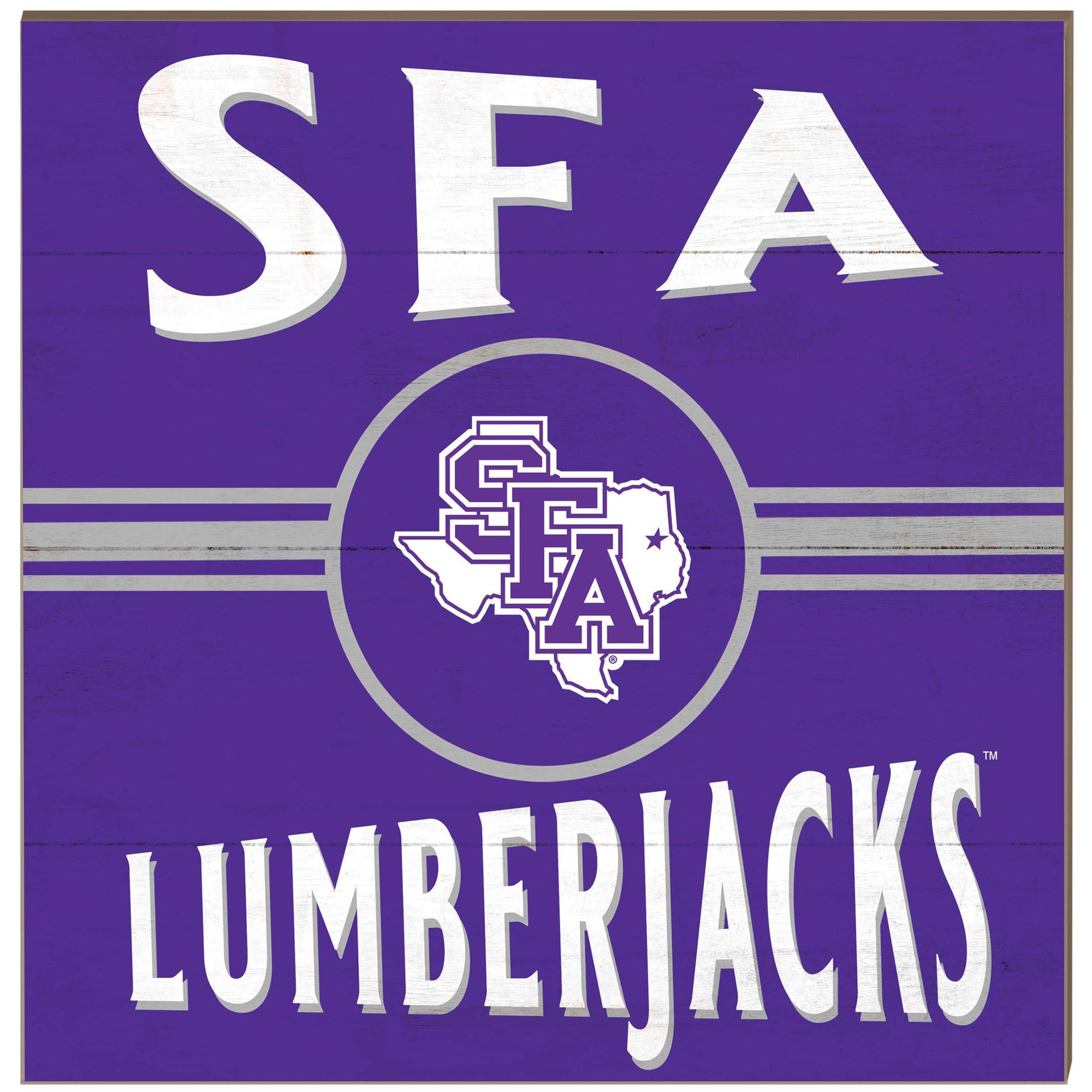 Stephen F Austin Lumberjacks 10" x 10" Retro Team Sign