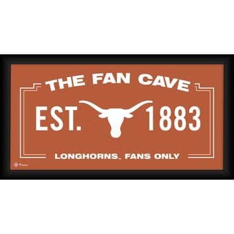 Texas Longhorns Framed 10" x 20" Fan Cave Collage
