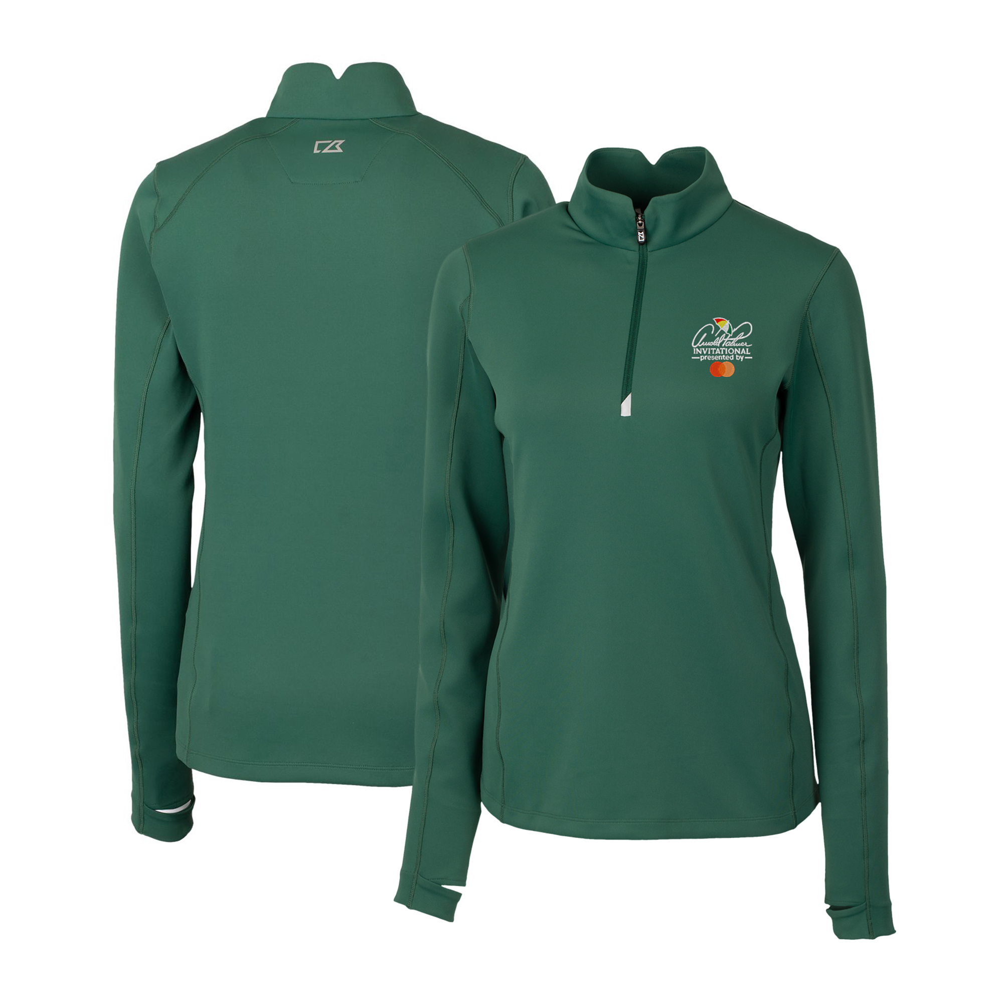 Women’s Cutter & Buck Hunter Green Arnold Palmer Invitational Traverse Stretch Quarter-Zip Pullover Top