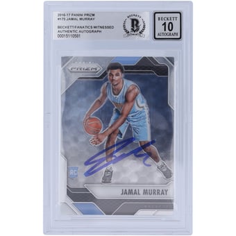 Jamal Murray Denver Nuggets Autographed 2016-17 Panini Prizm #175 Beckett Fanatics Witnessed Authenticated 10 Rookie Card