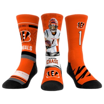 Youth Rock Em Ja'Marr Chase  Cincinnati Bengals Three-Pack Crew Socks Set