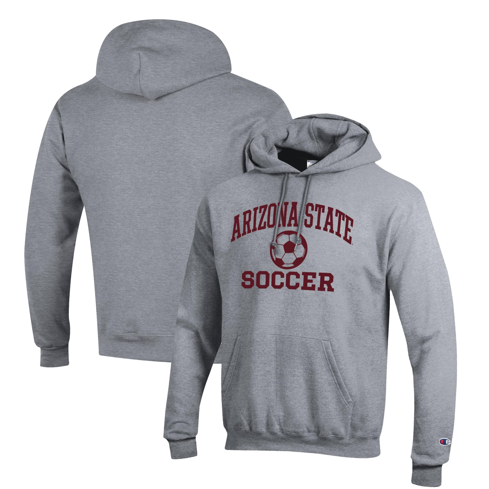 Men's Champion Gray Arizona State Sun Devils Soccer Icon Powerblend Pullover Hoodie