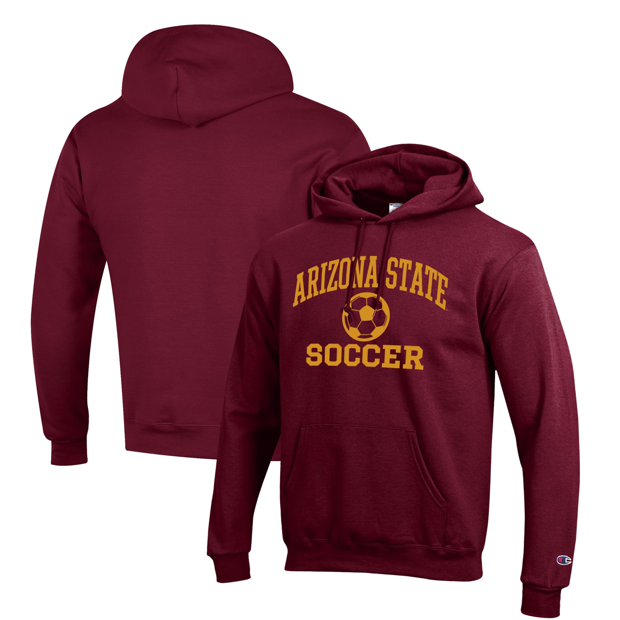 Men's Champion Maroon Arizona State Sun Devils Soccer Icon Powerblend Pullover Hoodie