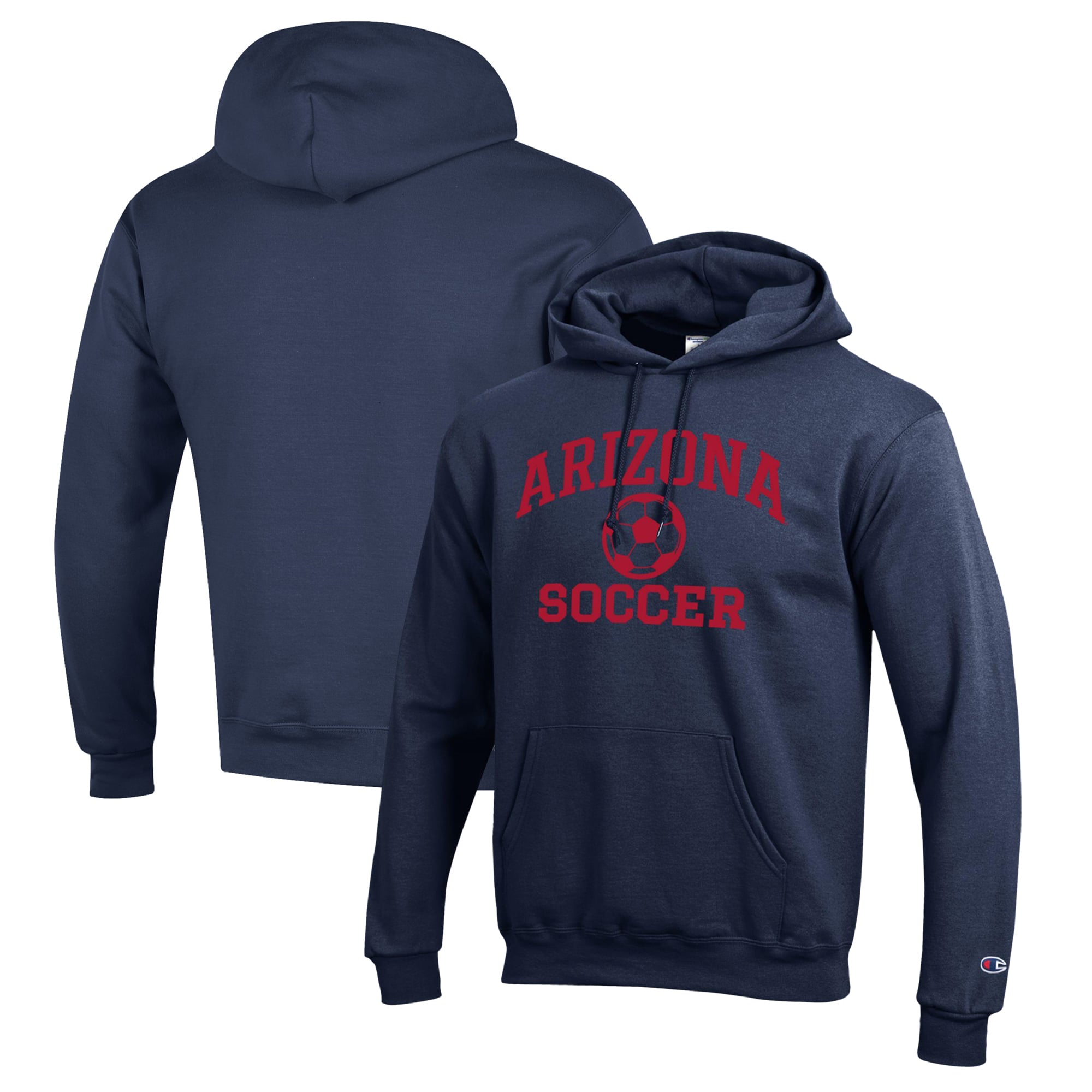 Men's Champion Navy Arizona Wildcats Soccer Icon Powerblend Pullover Hoodie