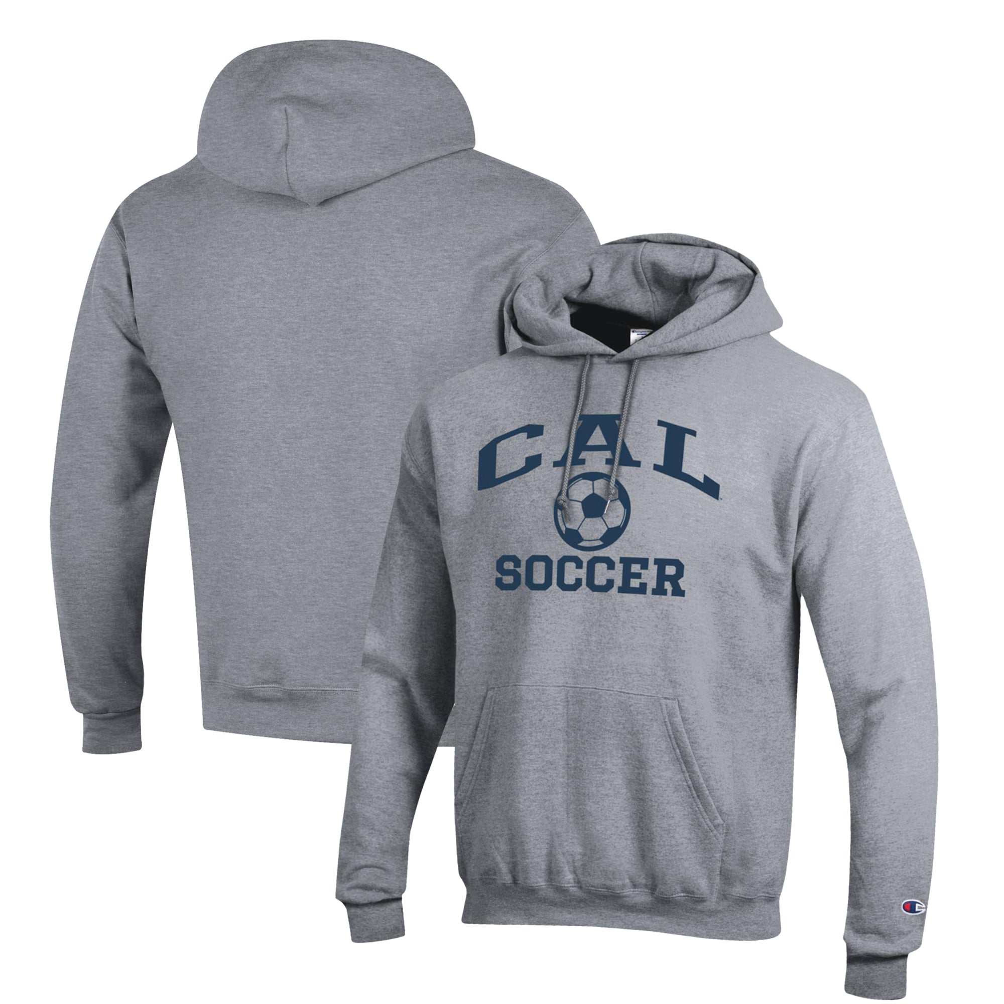 Men's Champion Gray Cal Bears Soccer Icon Powerblend Pullover Hoodie