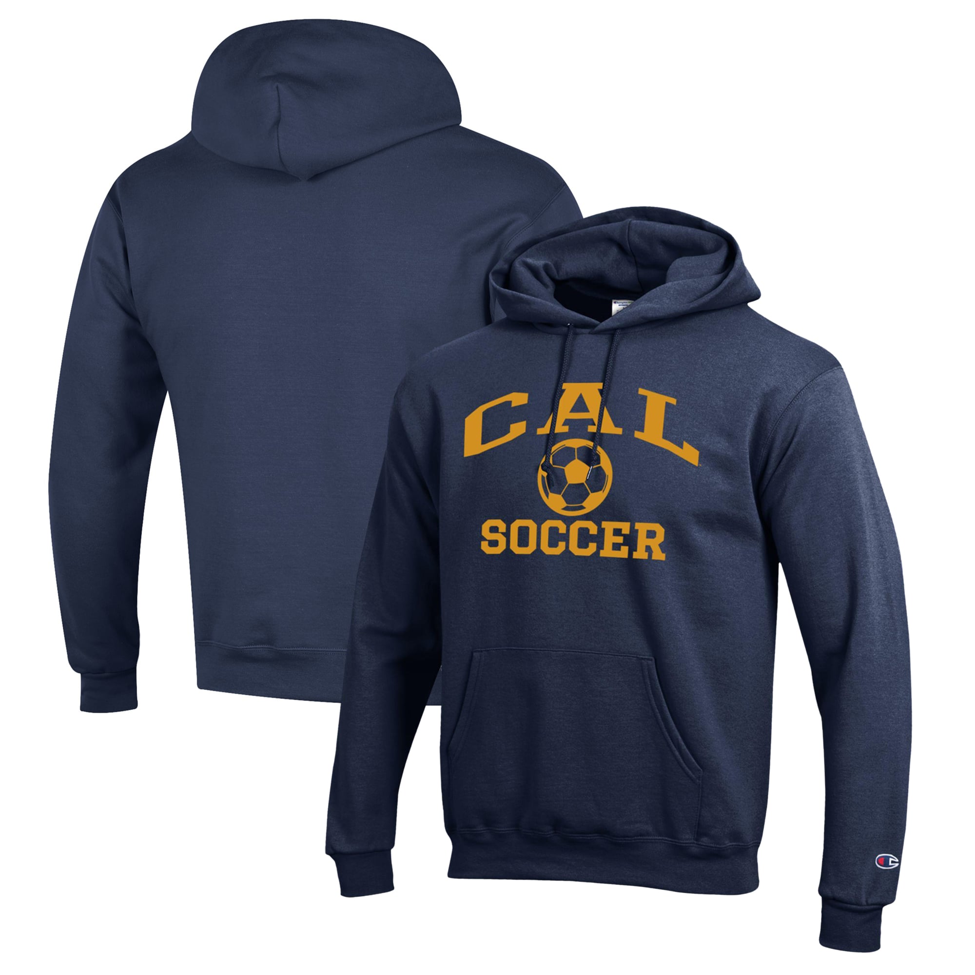 Men's Champion Navy Cal Bears Soccer Icon Powerblend Pullover Hoodie