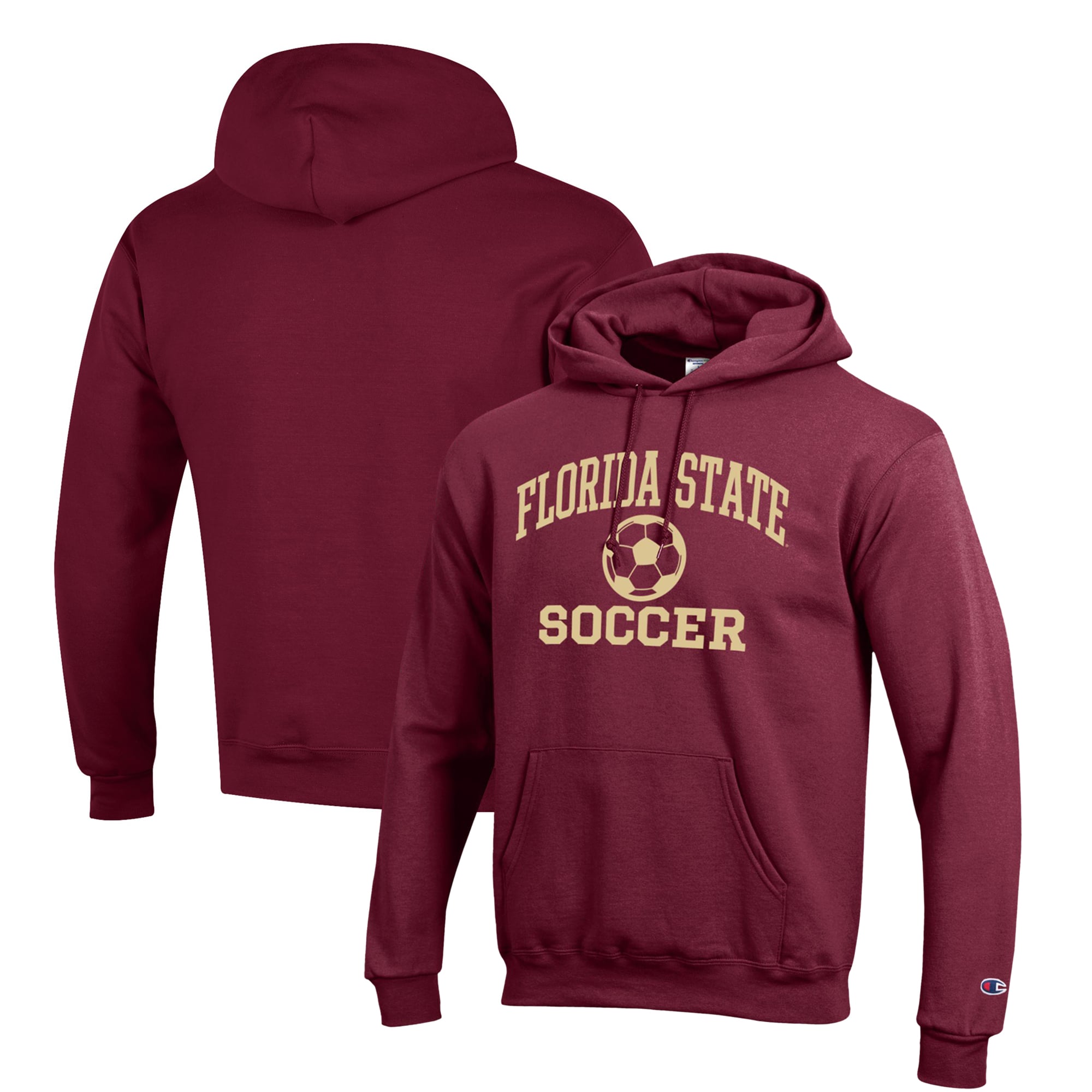 Men's Champion Garnet Florida State Seminoles Soccer Icon Powerblend Pullover Hoodie