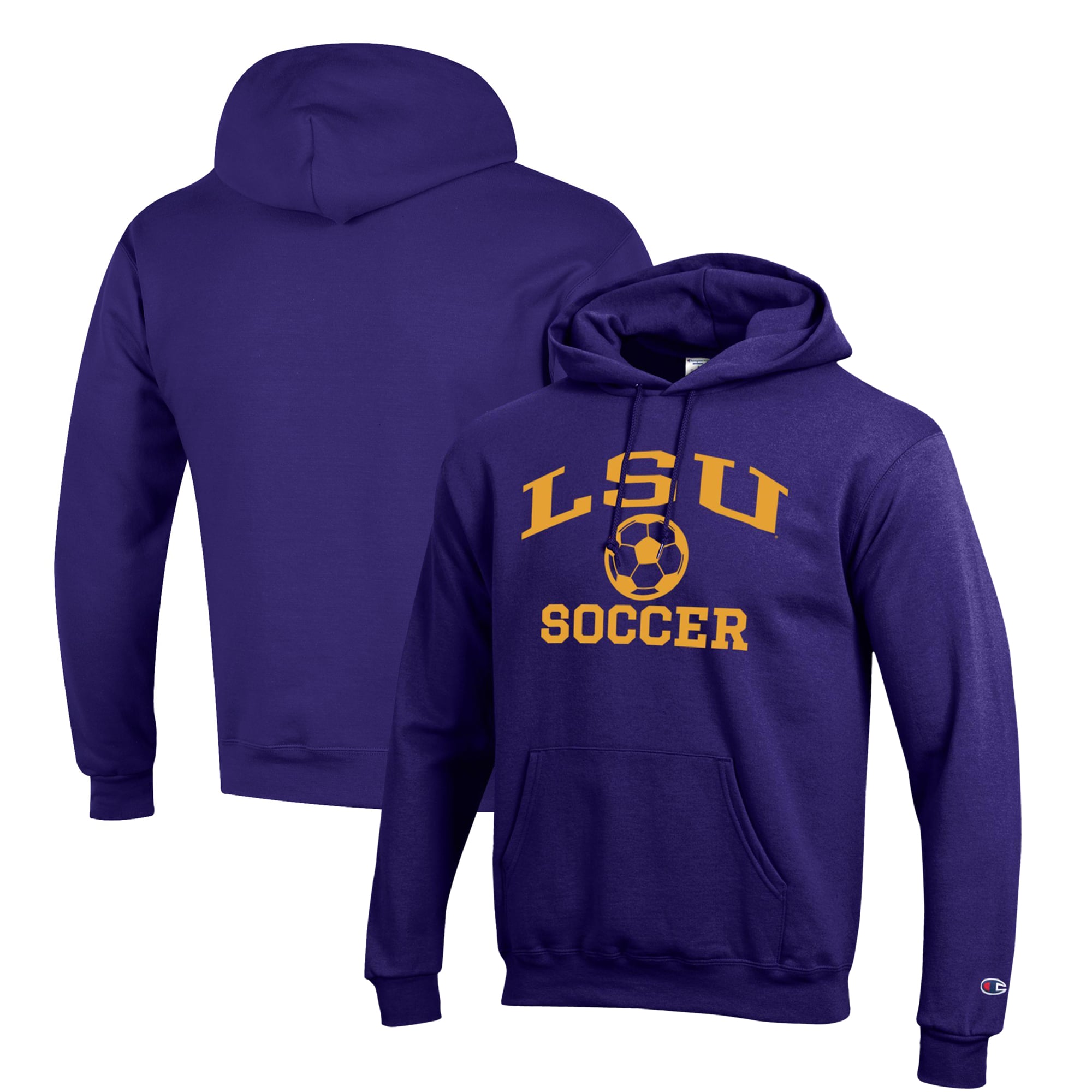 Men's Champion Purple LSU Tigers Soccer Icon Powerblend Pullover Hoodie