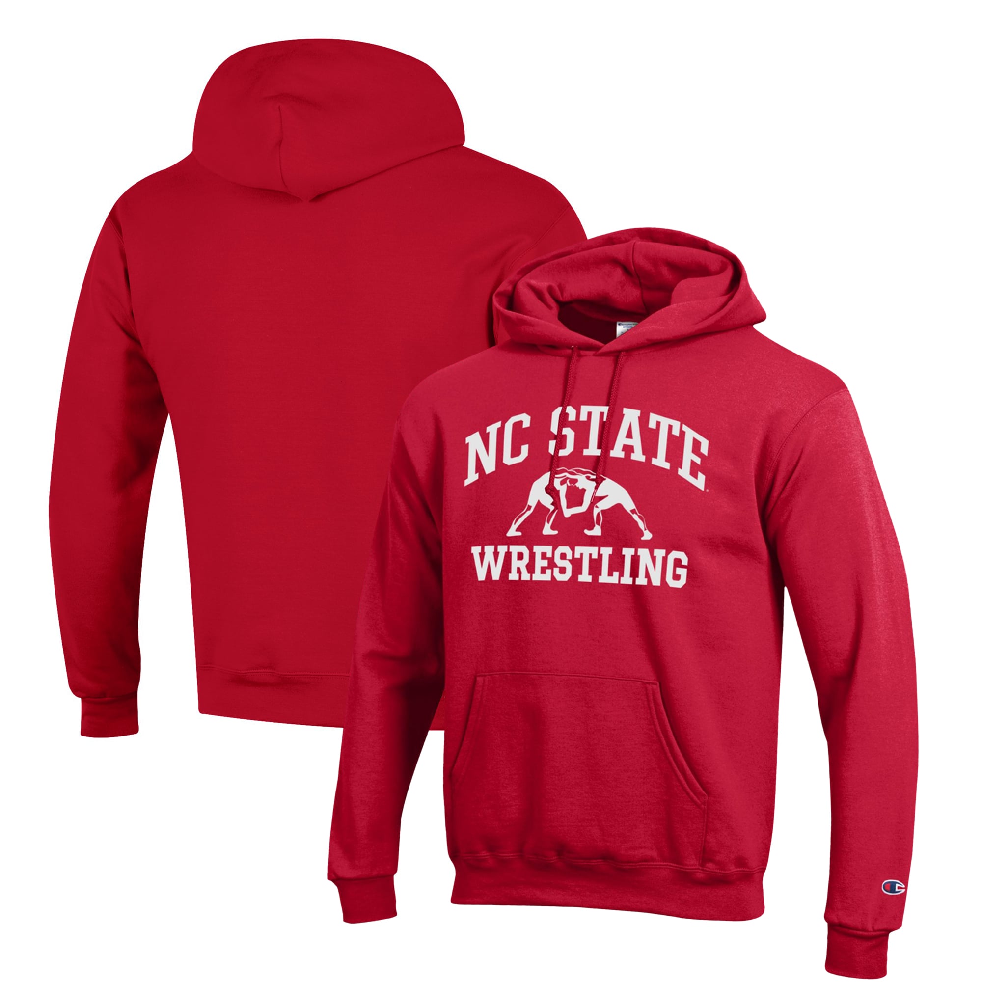 Men's Champion Red NC State Wolfpack Wrestling Icon Pullover Hoodie