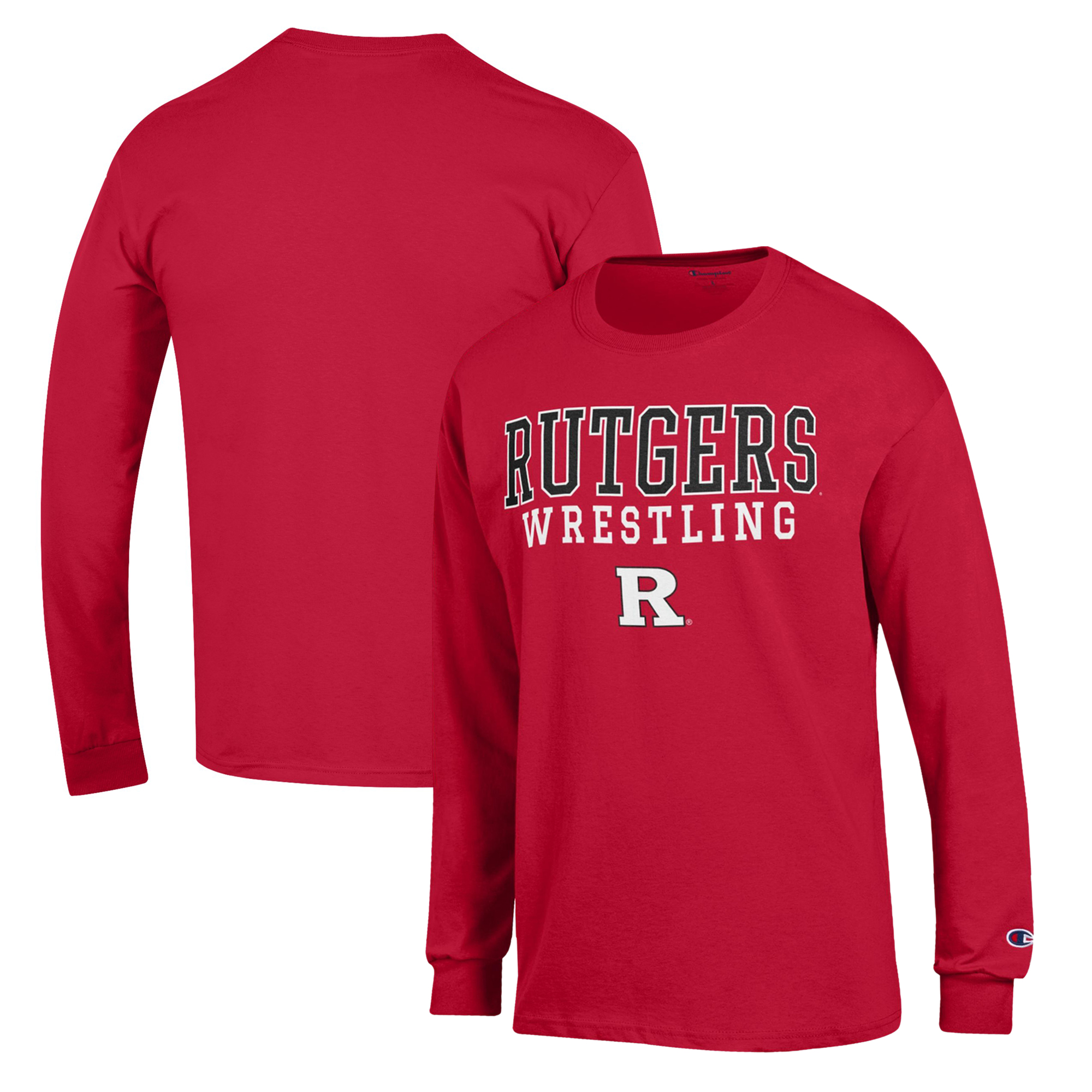 Men’s Champion Scarlet Rutgers Scarlet Knights Wrestling Stack Logo Long Sleeve T-Shirt Men’s Champion Scarlet Rutgers Scarlet Knights Wrestling Stack Logo Long Sleeve T-Shirt