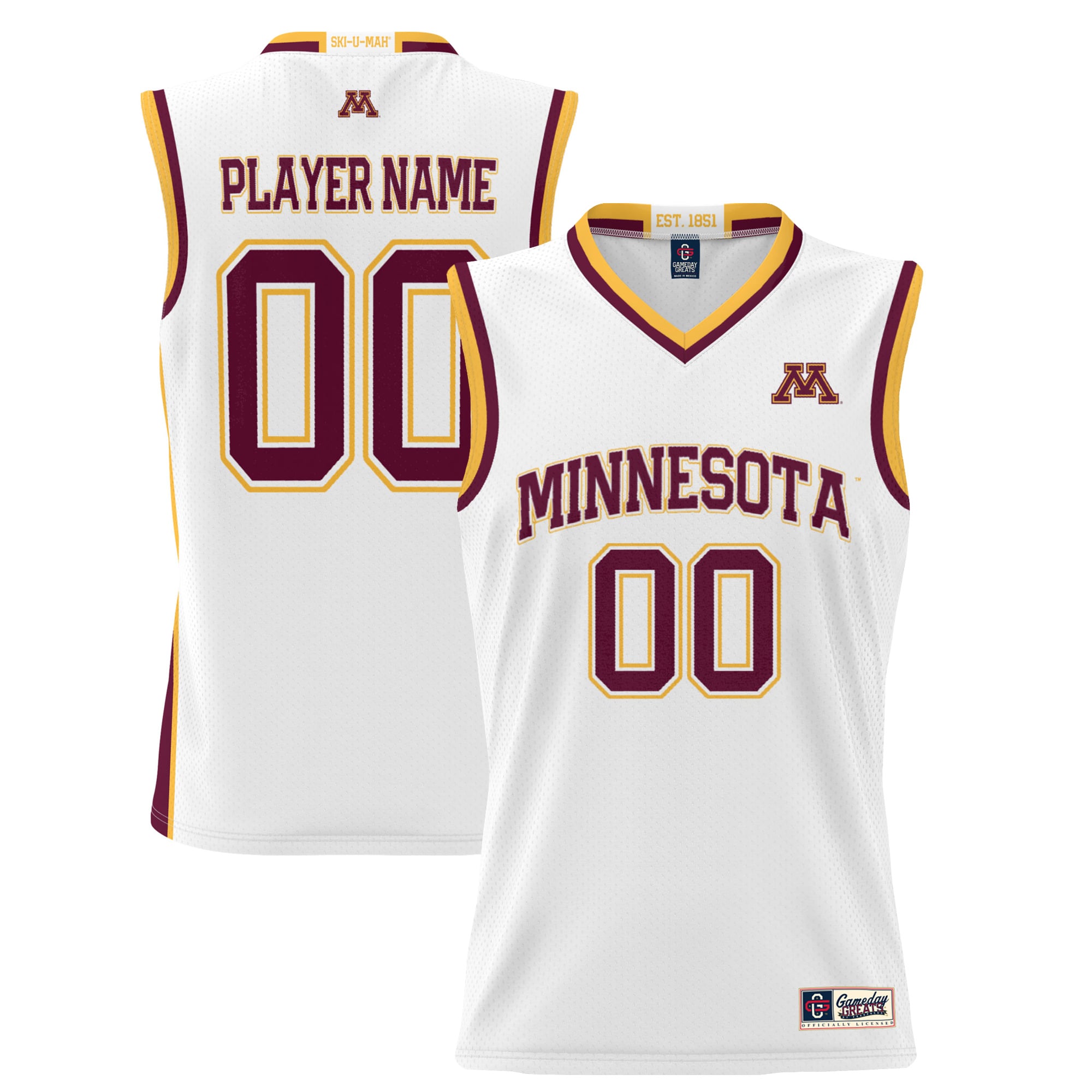Unisex GameDay Greats  White Minnesota Golden Gophers  Lightweight NIL Pick-A-Player Women's Basketball Jersey